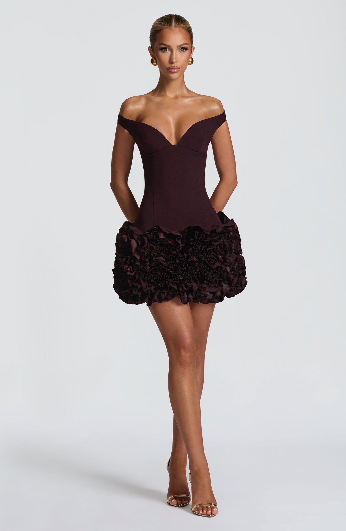 Flourenne Adette Mini Dress in Plum