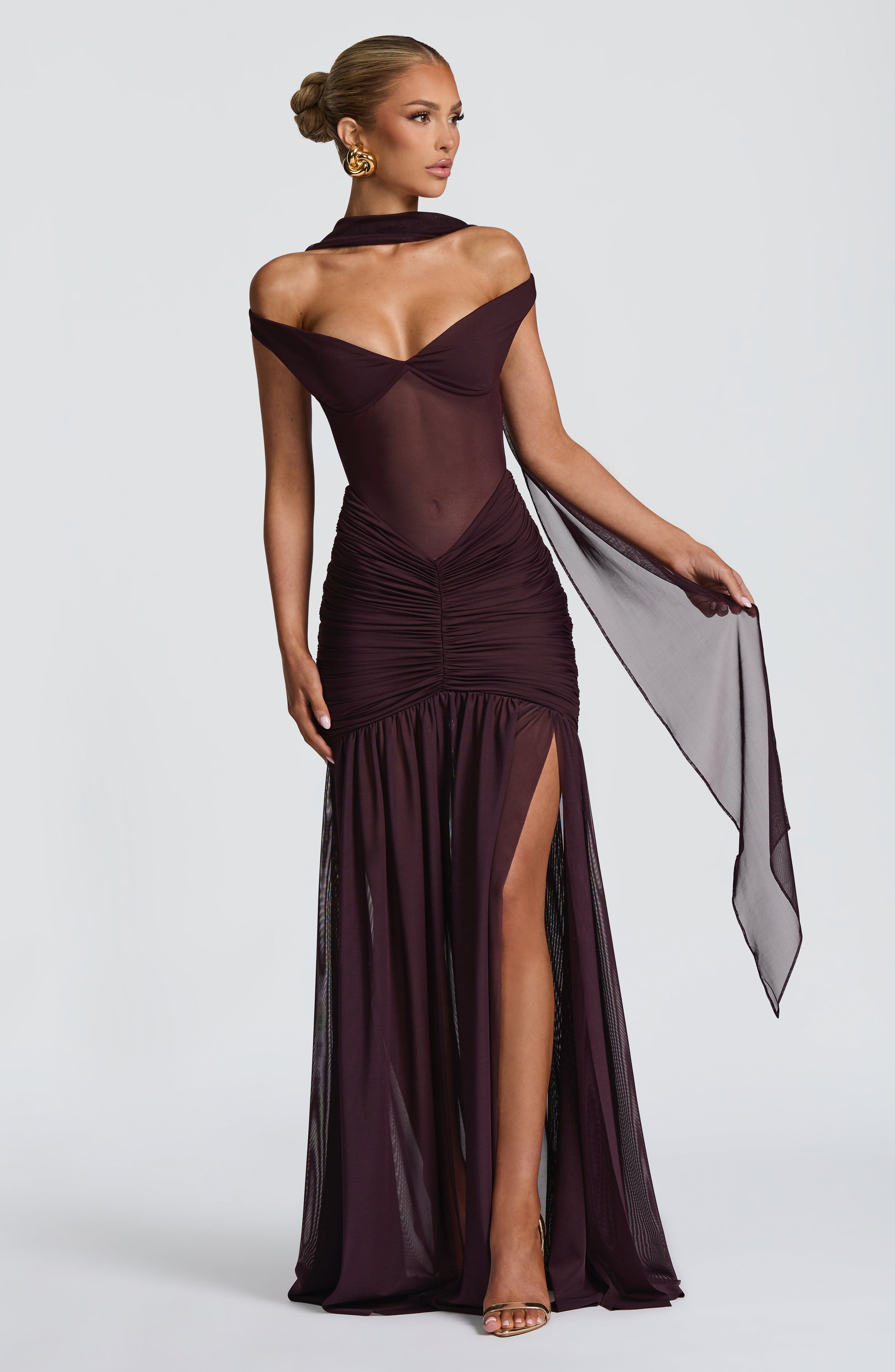 Flourenne Alaya Maxi Dress in Plum