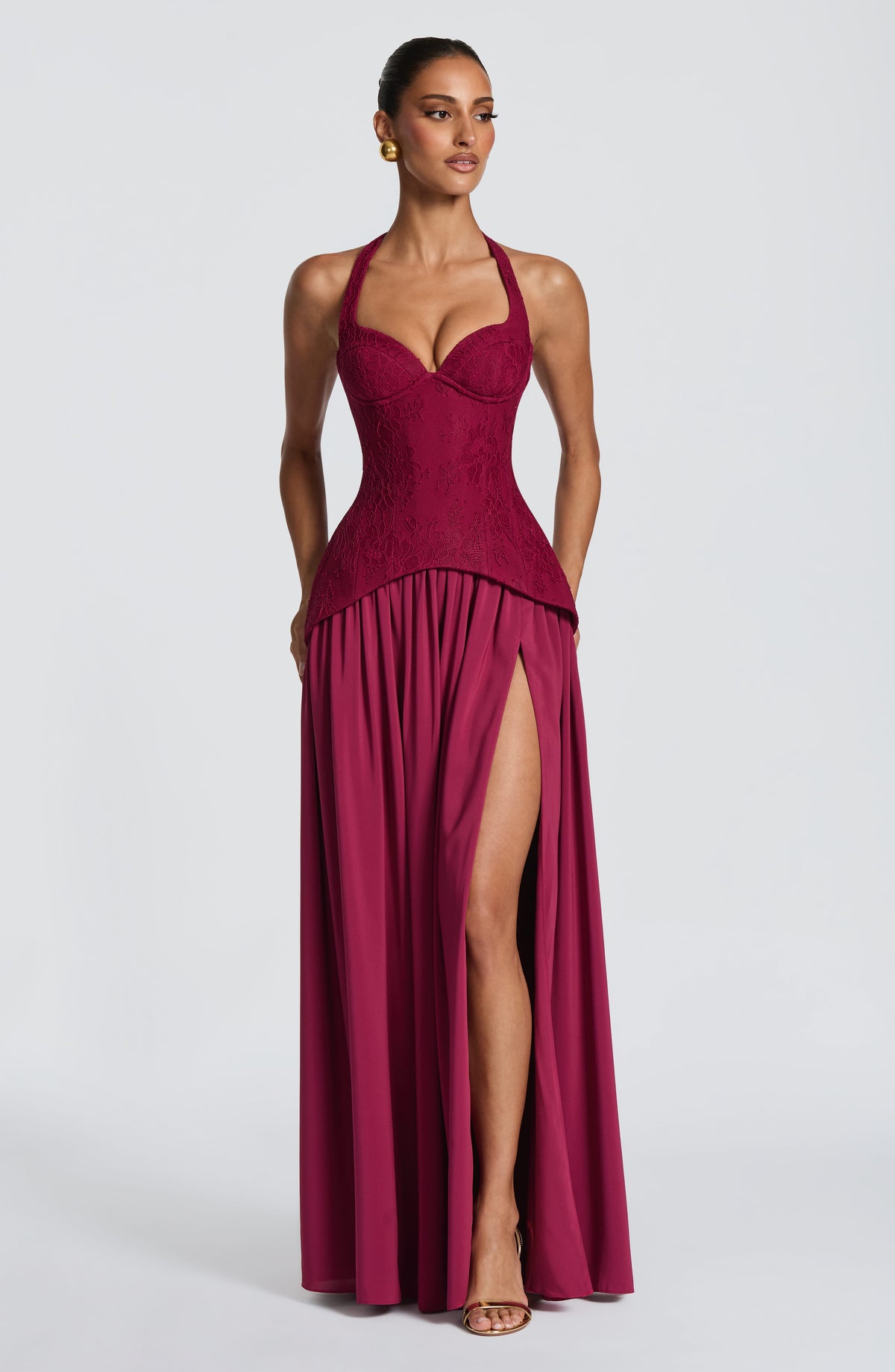 Flourenne Amira Maxi Dress in Mulberry