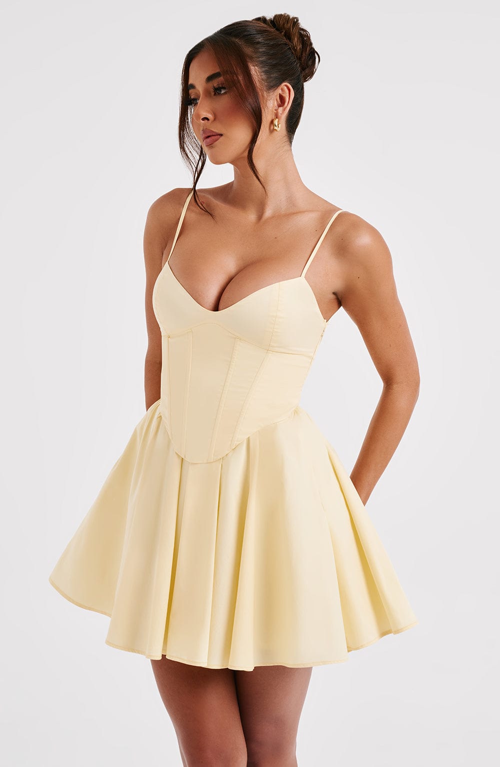 Flourenne Analise Mini Dress in Lemon