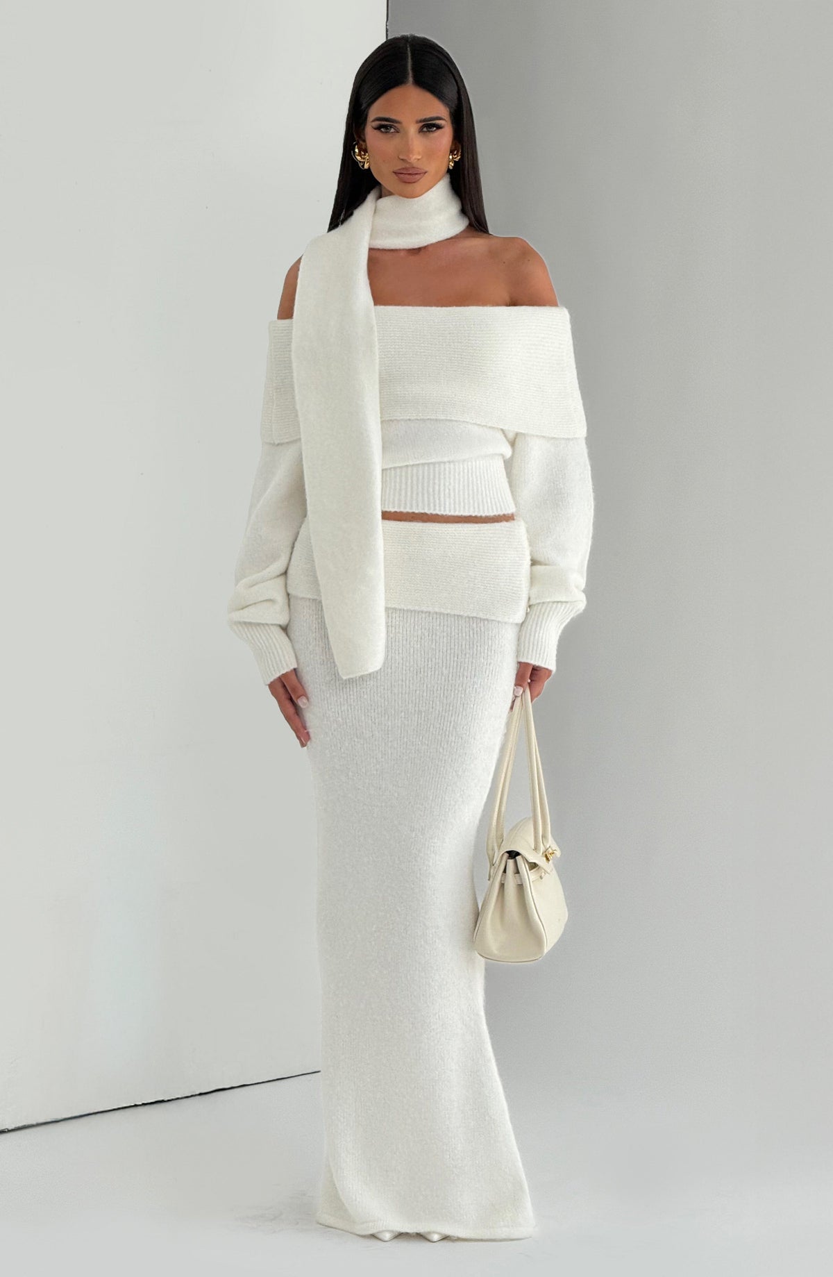 Flourenne Andra Maxi Skirt in Ivory