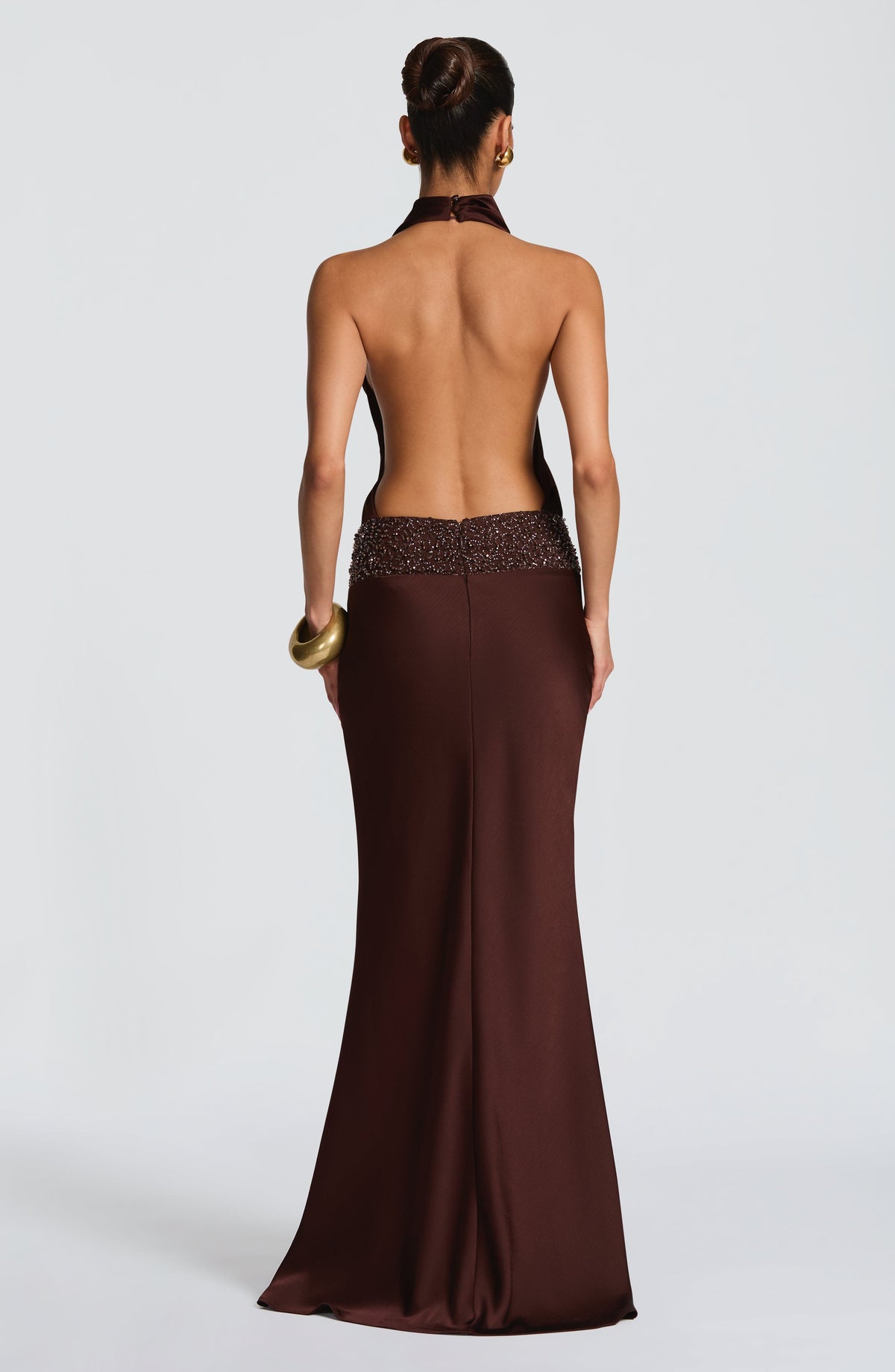 Flourenne Armelle Maxi Dress in Plum Brown