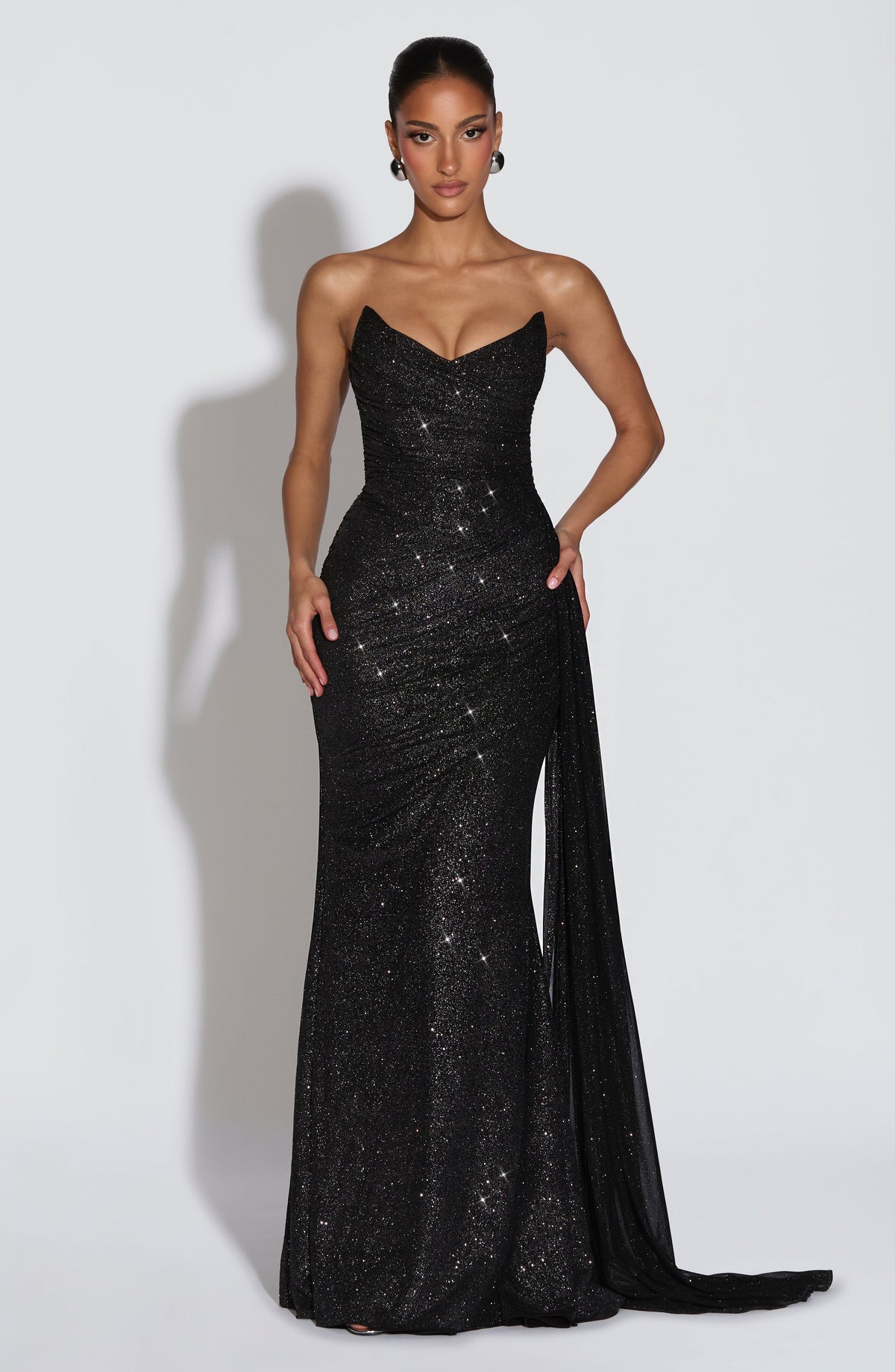 Flourenne Ashira Maxi Dress in Black Sparkle