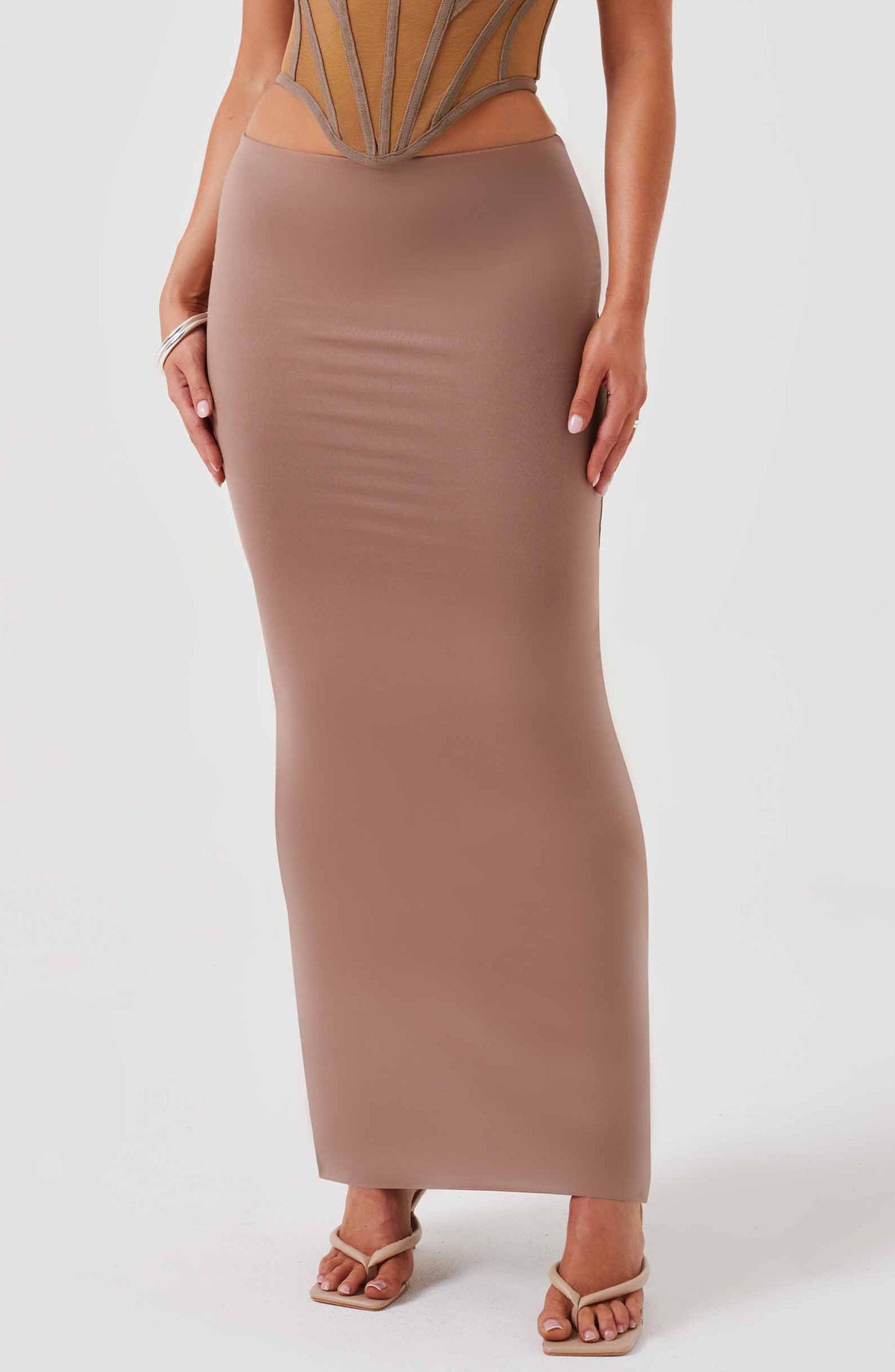 Flourenne Astara Maxi Skirt in Chocolate