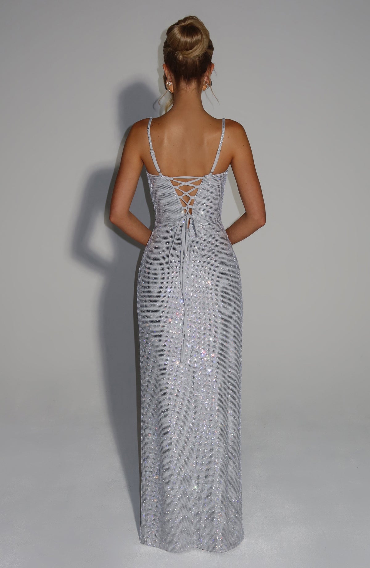Flourenne Astrid Maxi Dress in Silver