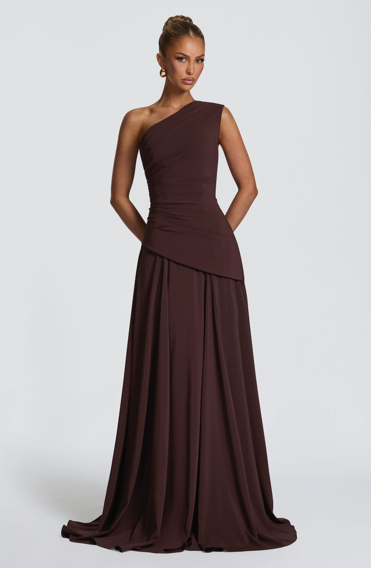 Flourenne Bianka Maxi Dress in Plum Brown