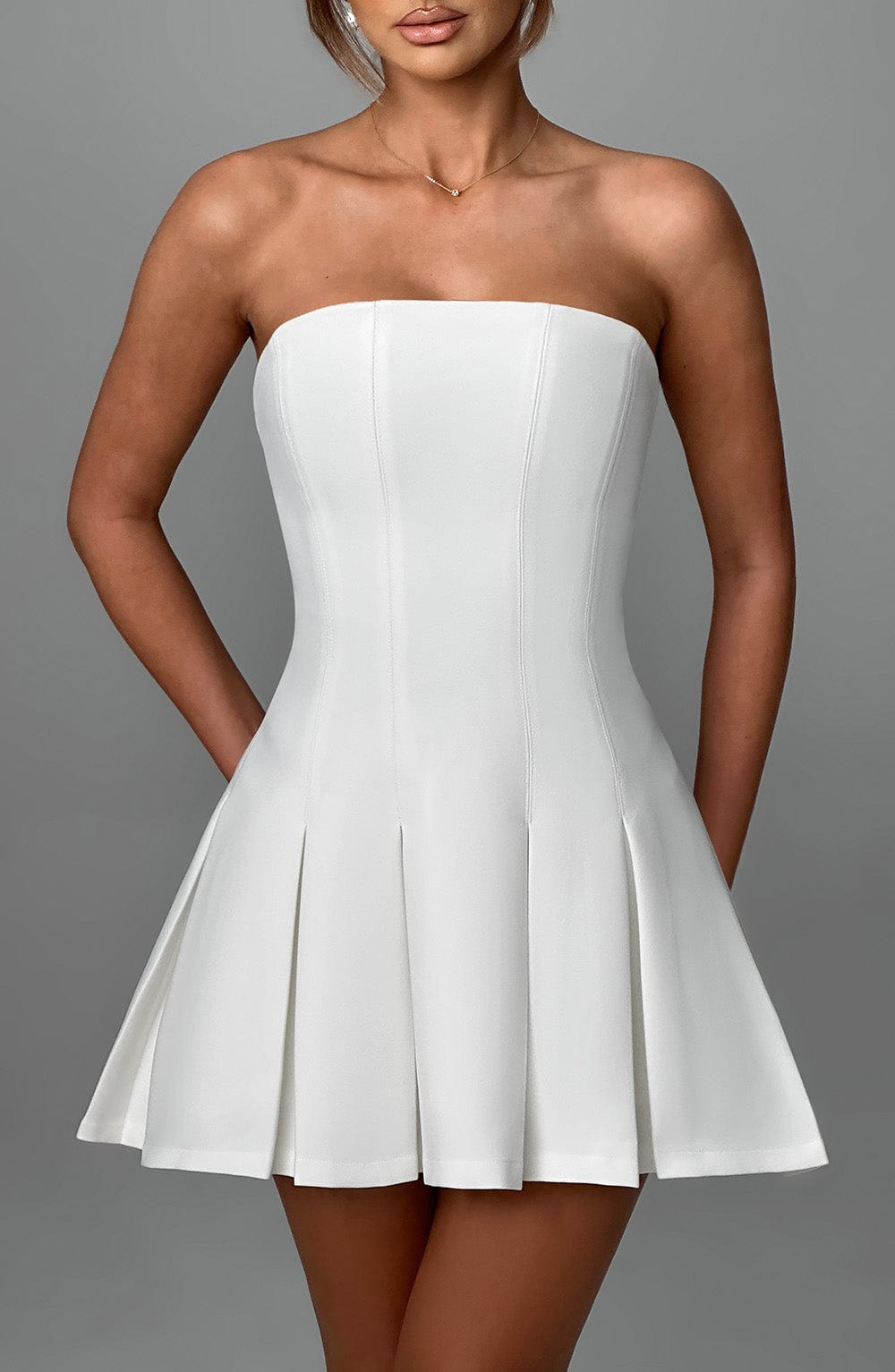 Flourenne Bryony Mini Dress in Ivory