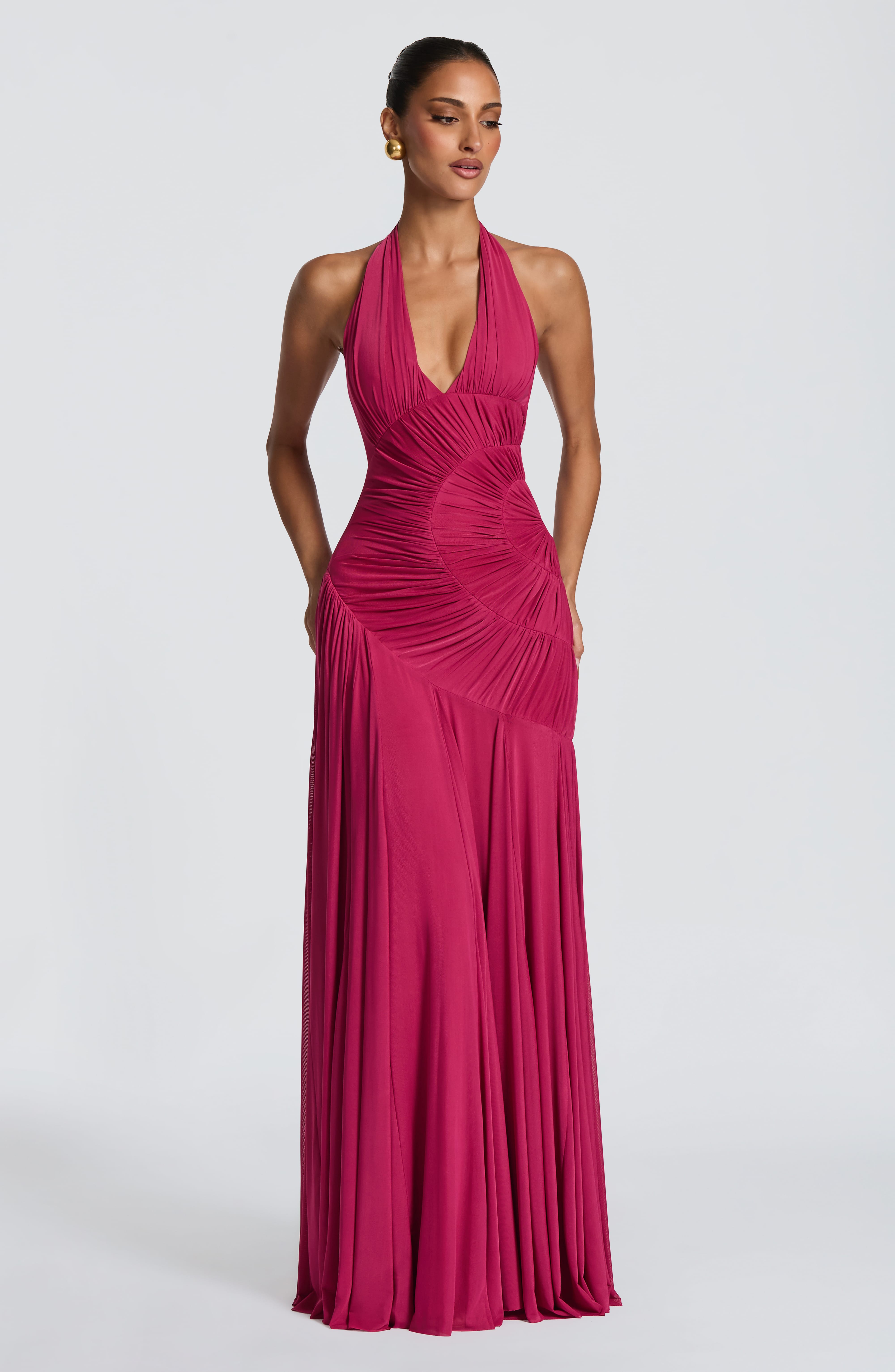 Flourenne Covana Maxi Dress in Raspberry