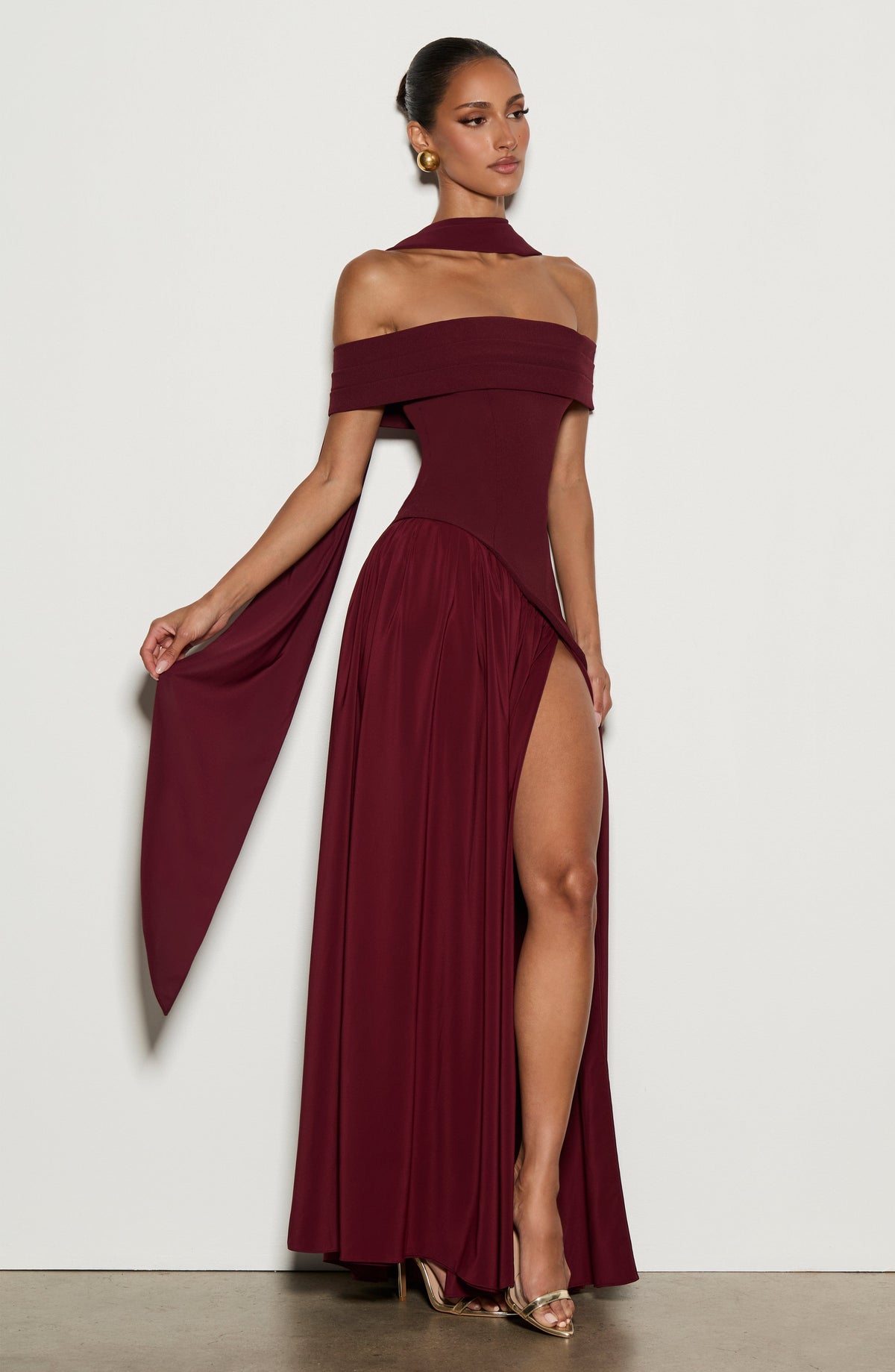Flourenne Delilia Maxi Dress in Cherry Lacquer