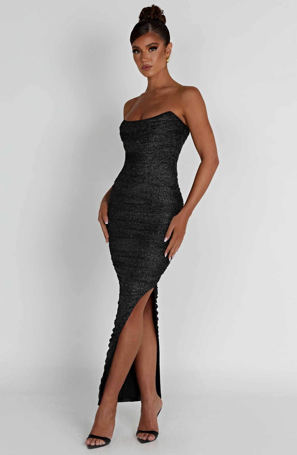 Flourenne Demira Maxi Dress in Black Sparkle