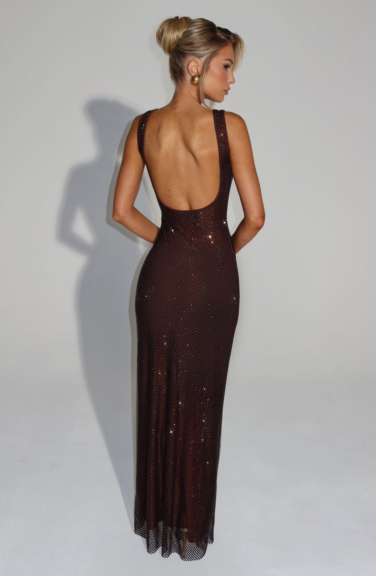Flourenne Petrine Maxi Dress in Plum Brown