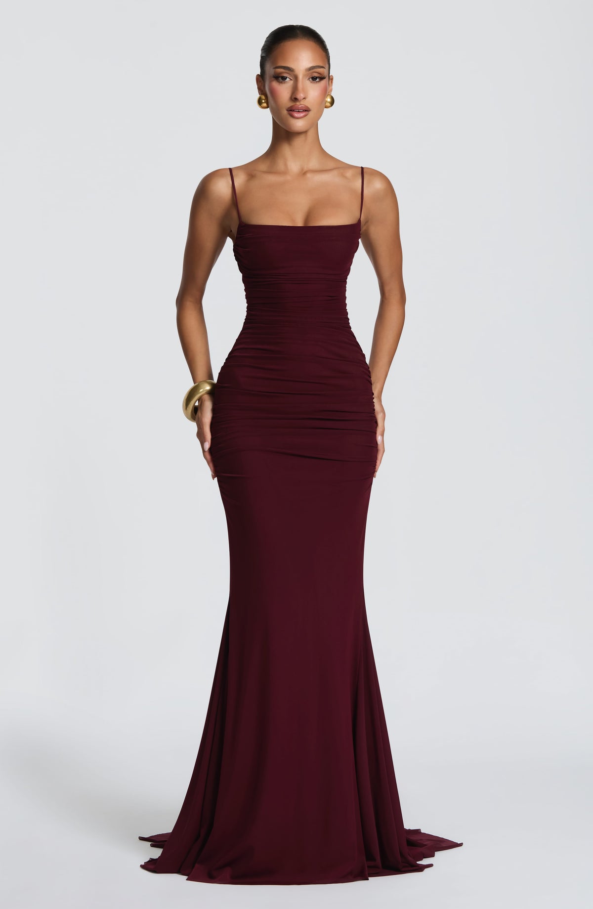 Flourenne Zarina Gown in Cherry Lacquer