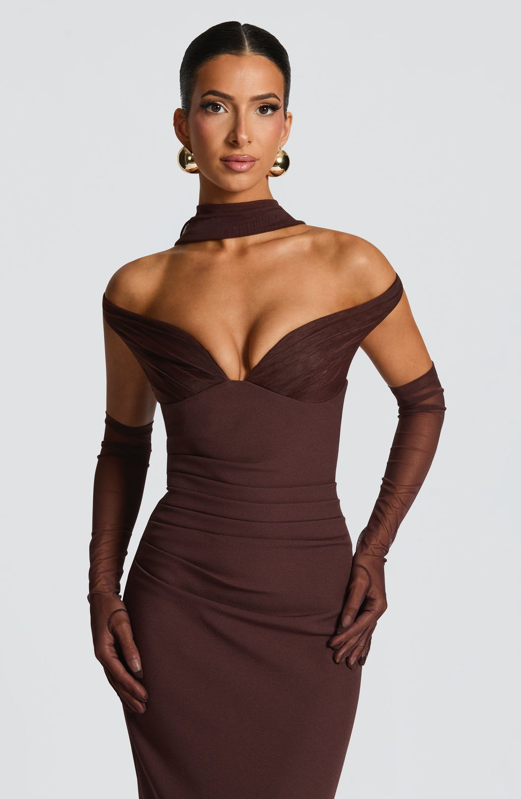 Fioreclo Abigael Maxi Dress in Plum Brown