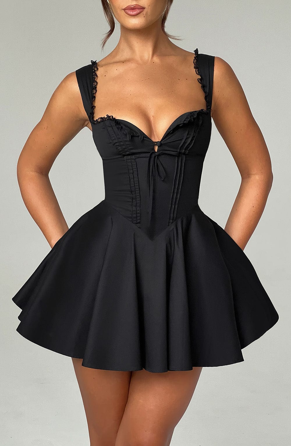 Fioreclo Adalene Mini Dress in Black