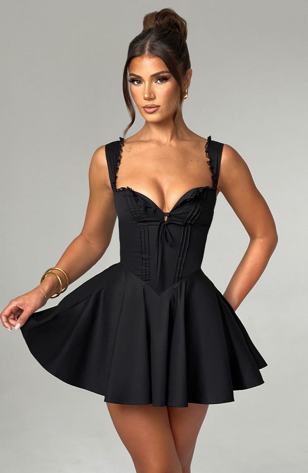 Fioreclo Adalene Mini Dress in Black