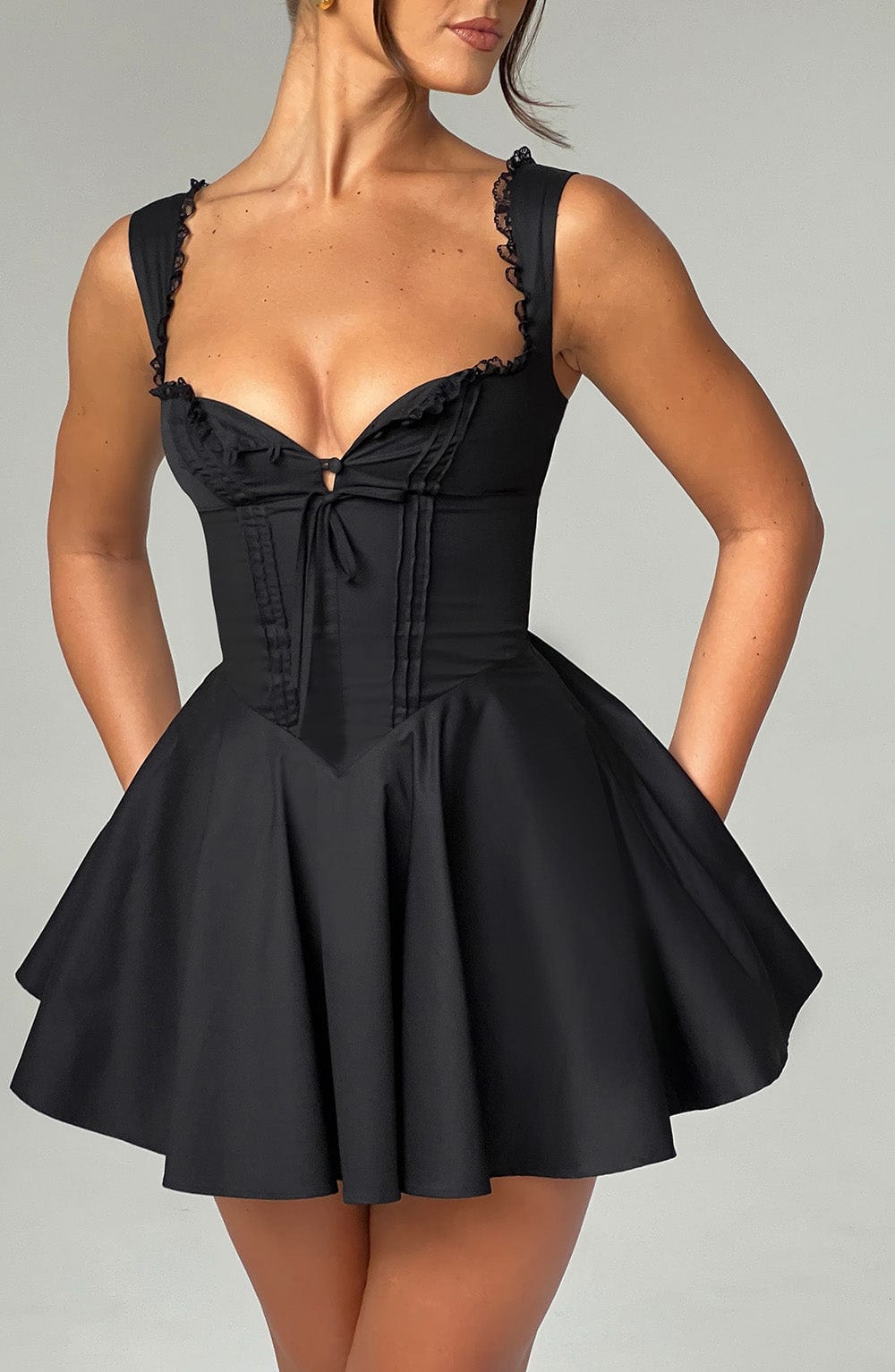 Fioreclo Adalene Mini Dress in Black