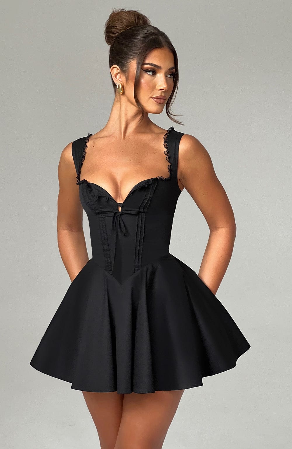 Fioreclo Adalene Mini Dress in Black