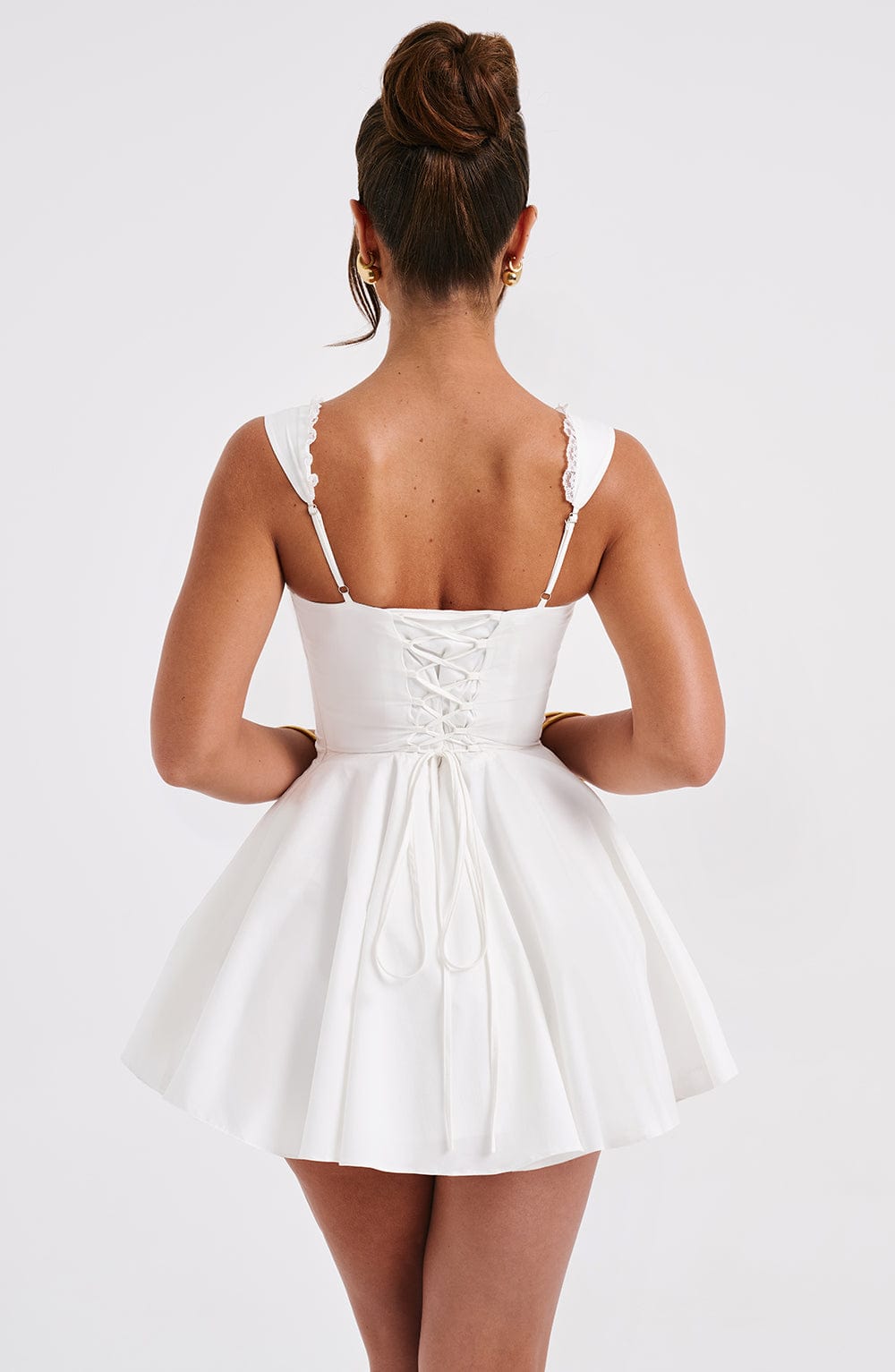 Fioreclo Adalene Mini Dress in Ivory
