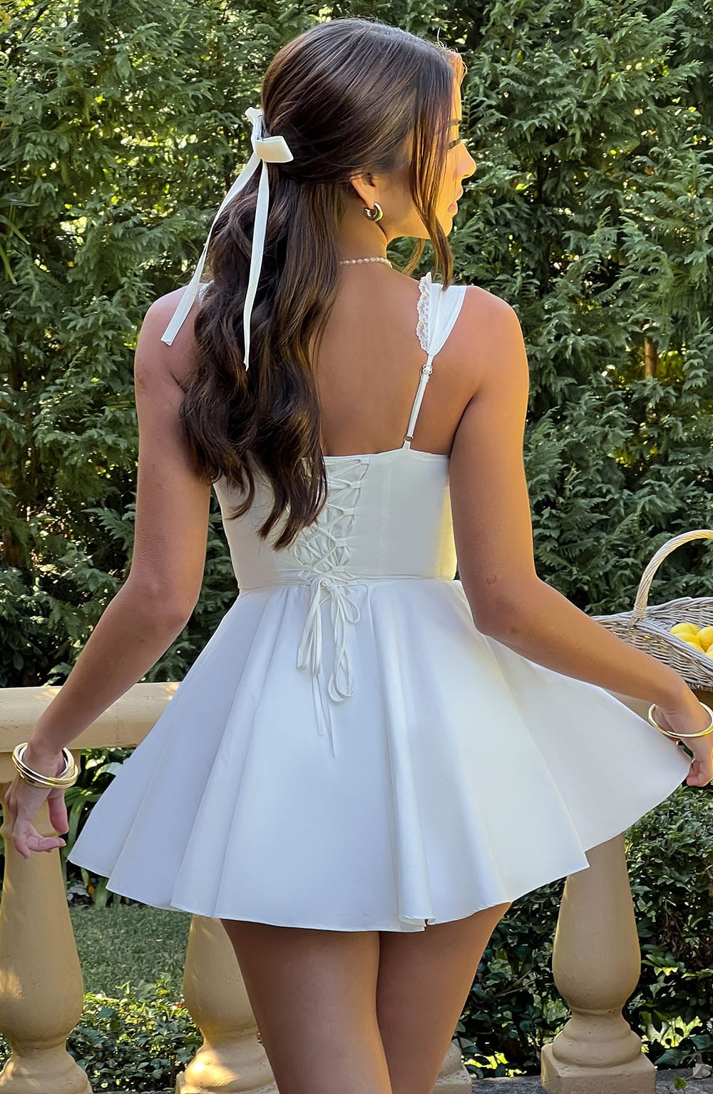 Fioreclo Adalene Mini Dress in Ivory