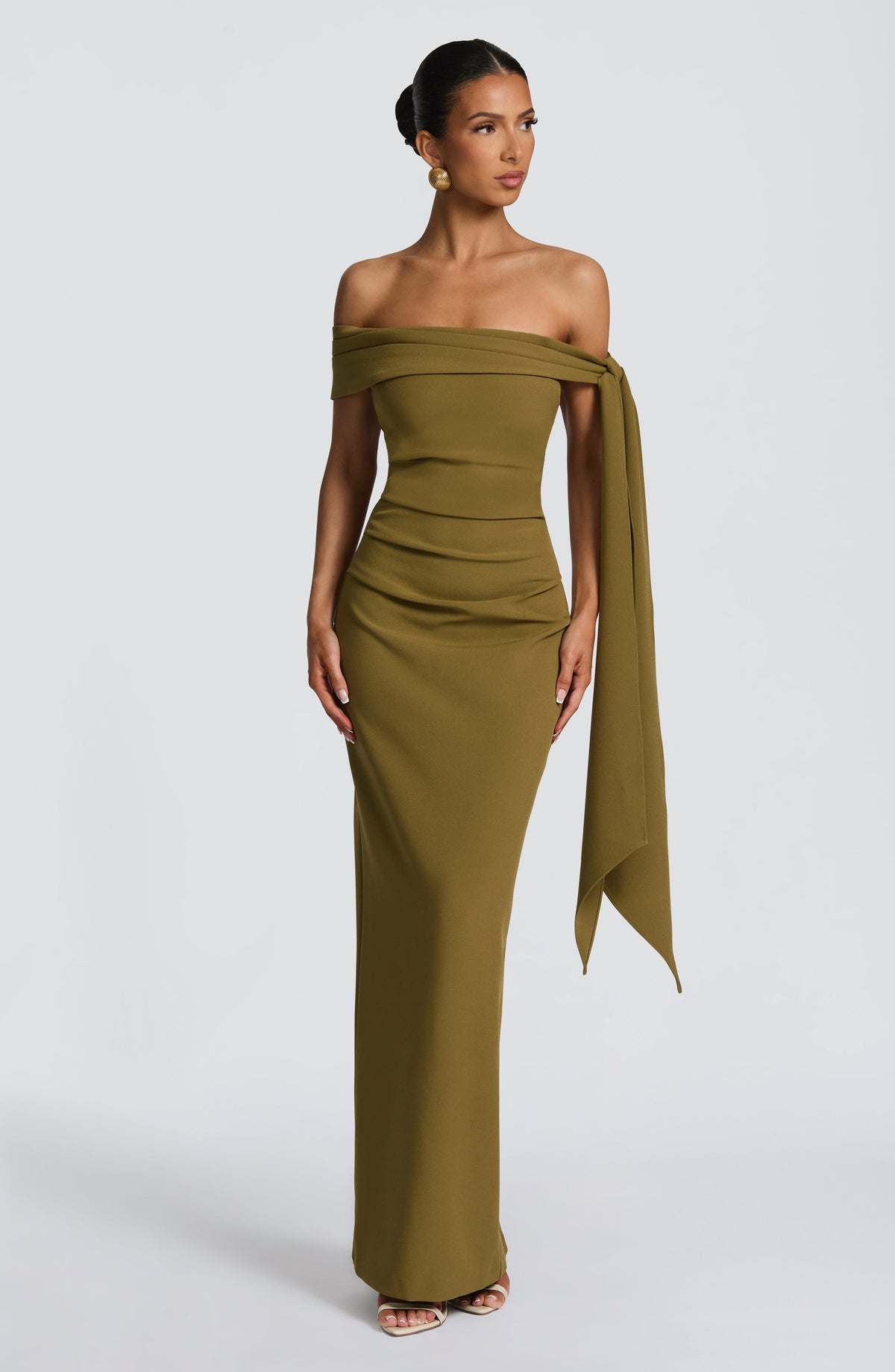 Fioreclo Addyson Maxi Dress in Deep Olive