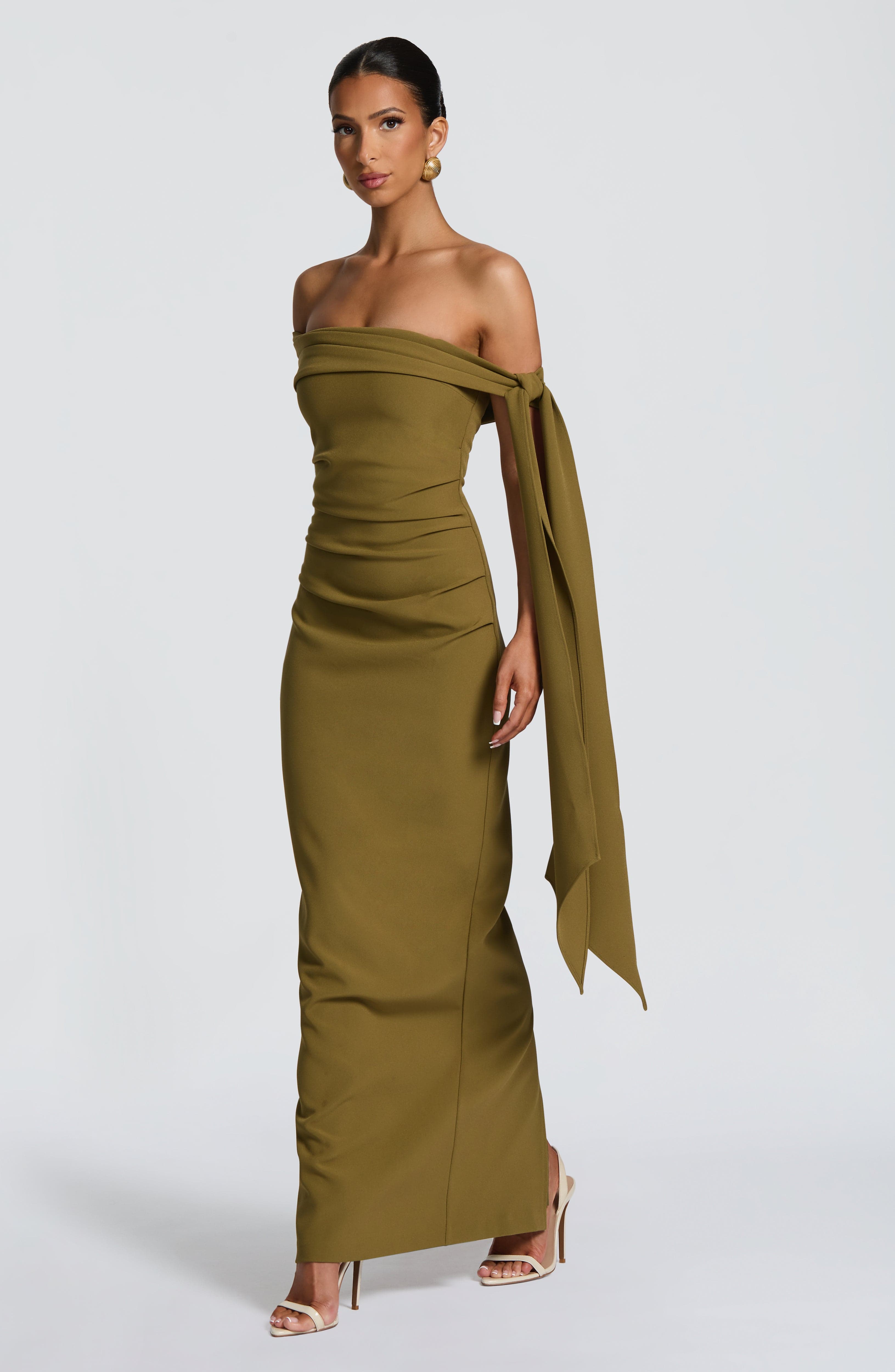 Fioreclo Addyson Maxi Dress in Deep Olive