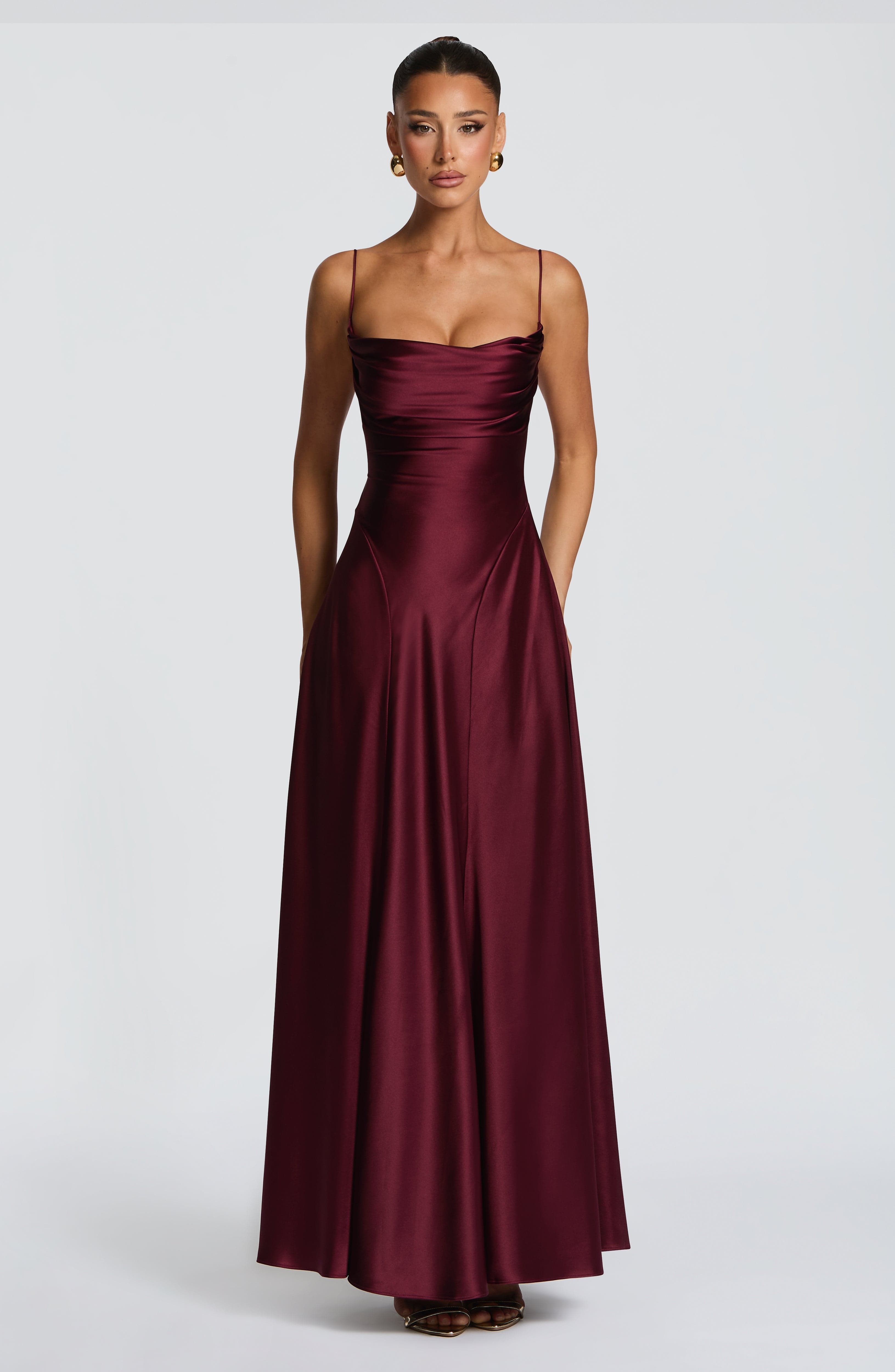 Fioreclo Adeline Maxi Dress in Cherry Lacquer