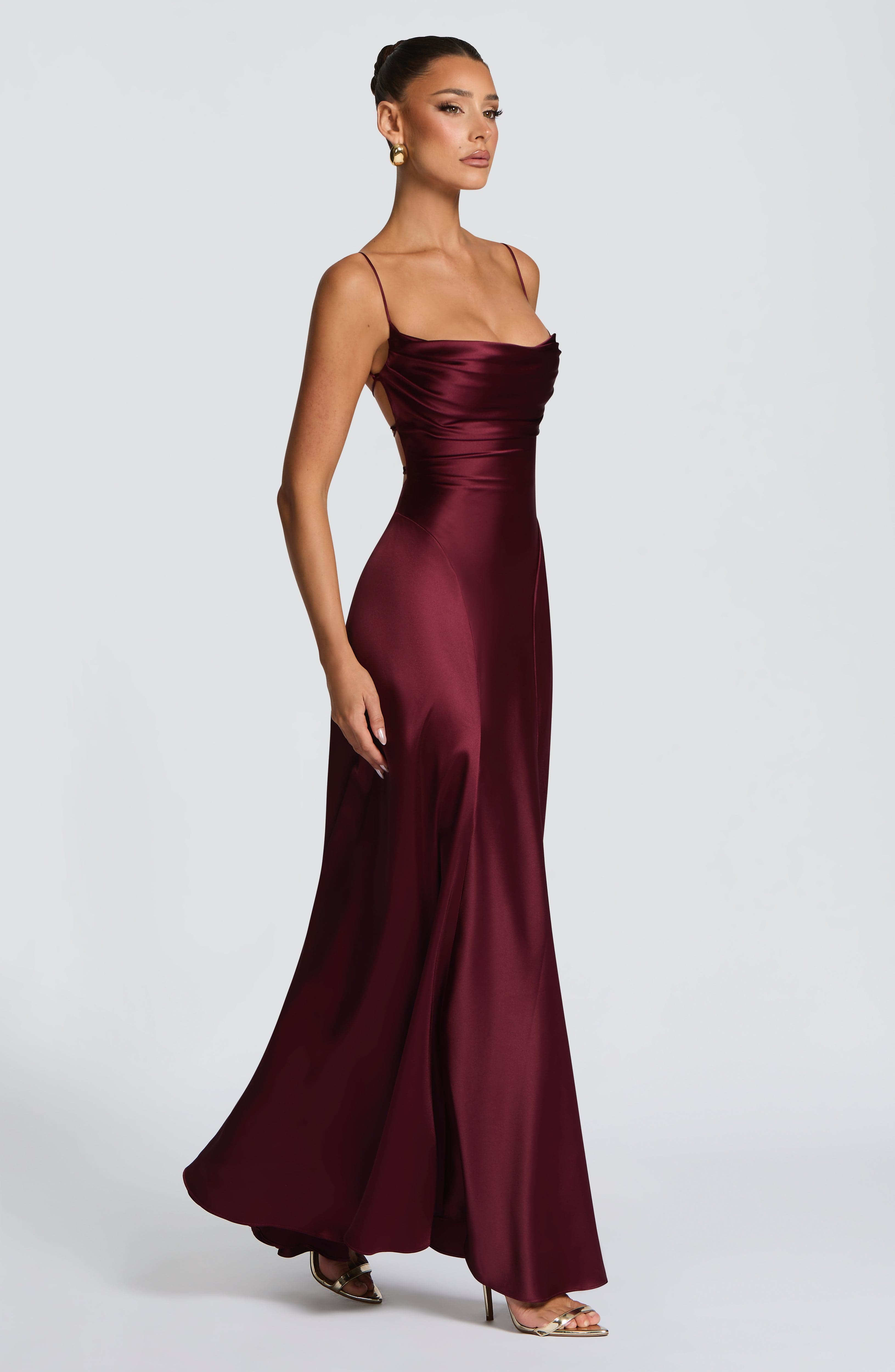 Fioreclo Adeline Maxi Dress in Cherry Lacquer
