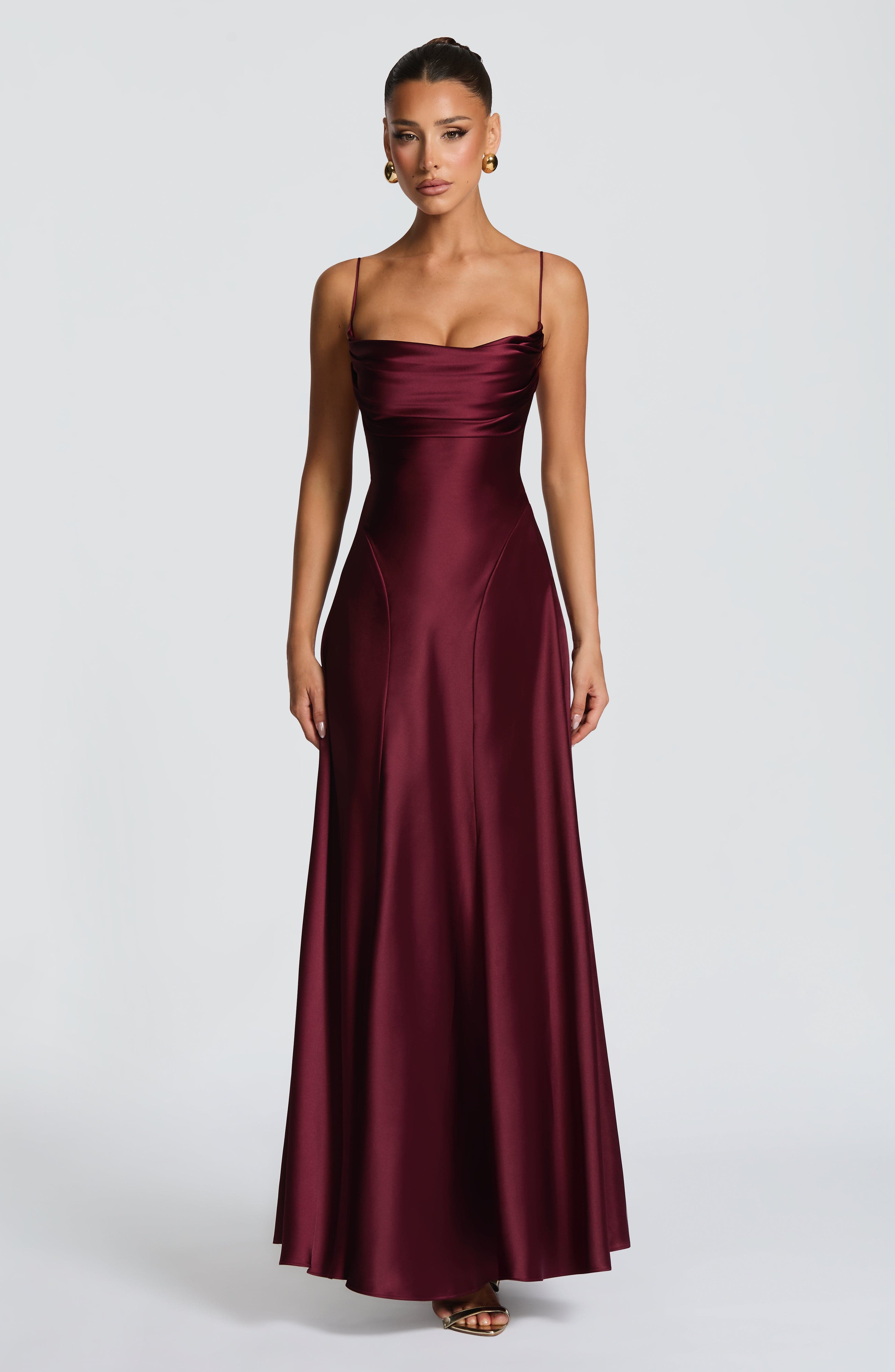 Fioreclo Adeline Maxi Dress in Cherry Lacquer