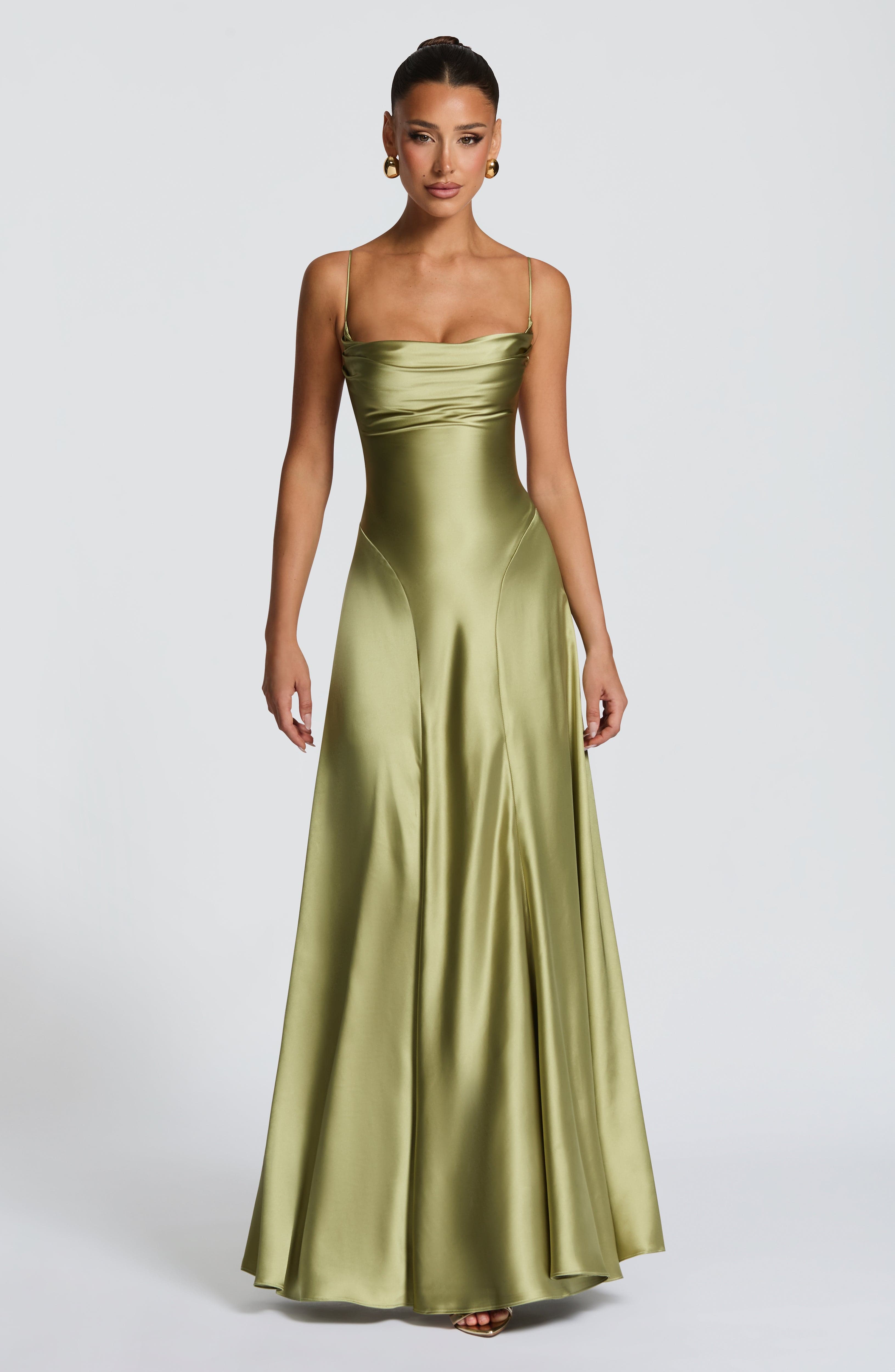 Fioreclo Adeline Maxi Dress in Light Olive