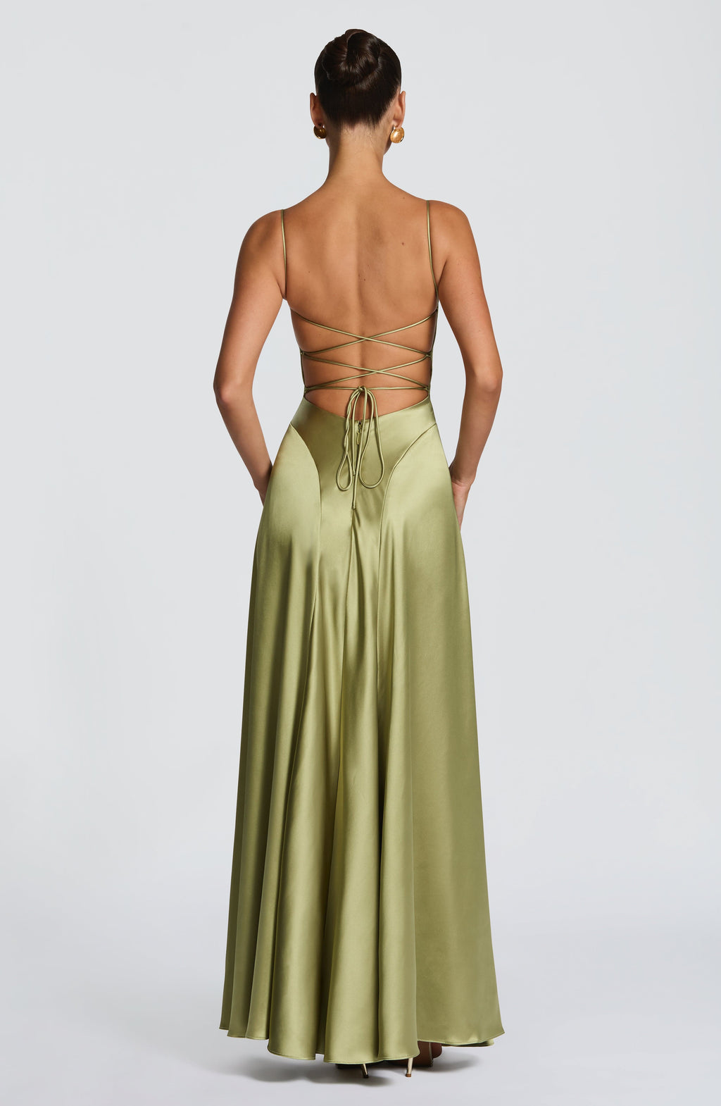 Fioreclo Adeline Maxi Dress in Light Olive