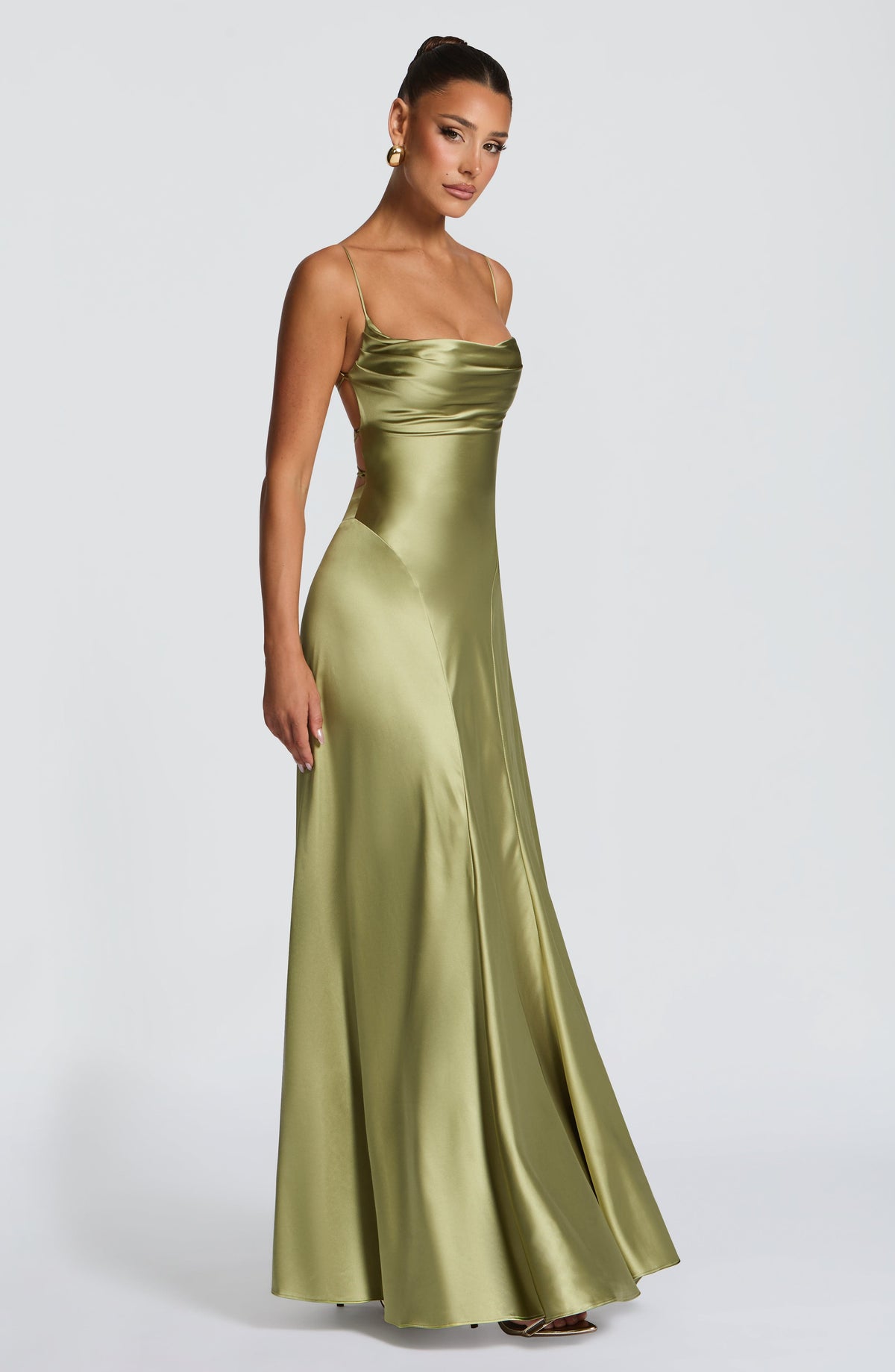 Fioreclo Adeline Maxi Dress in Light Olive