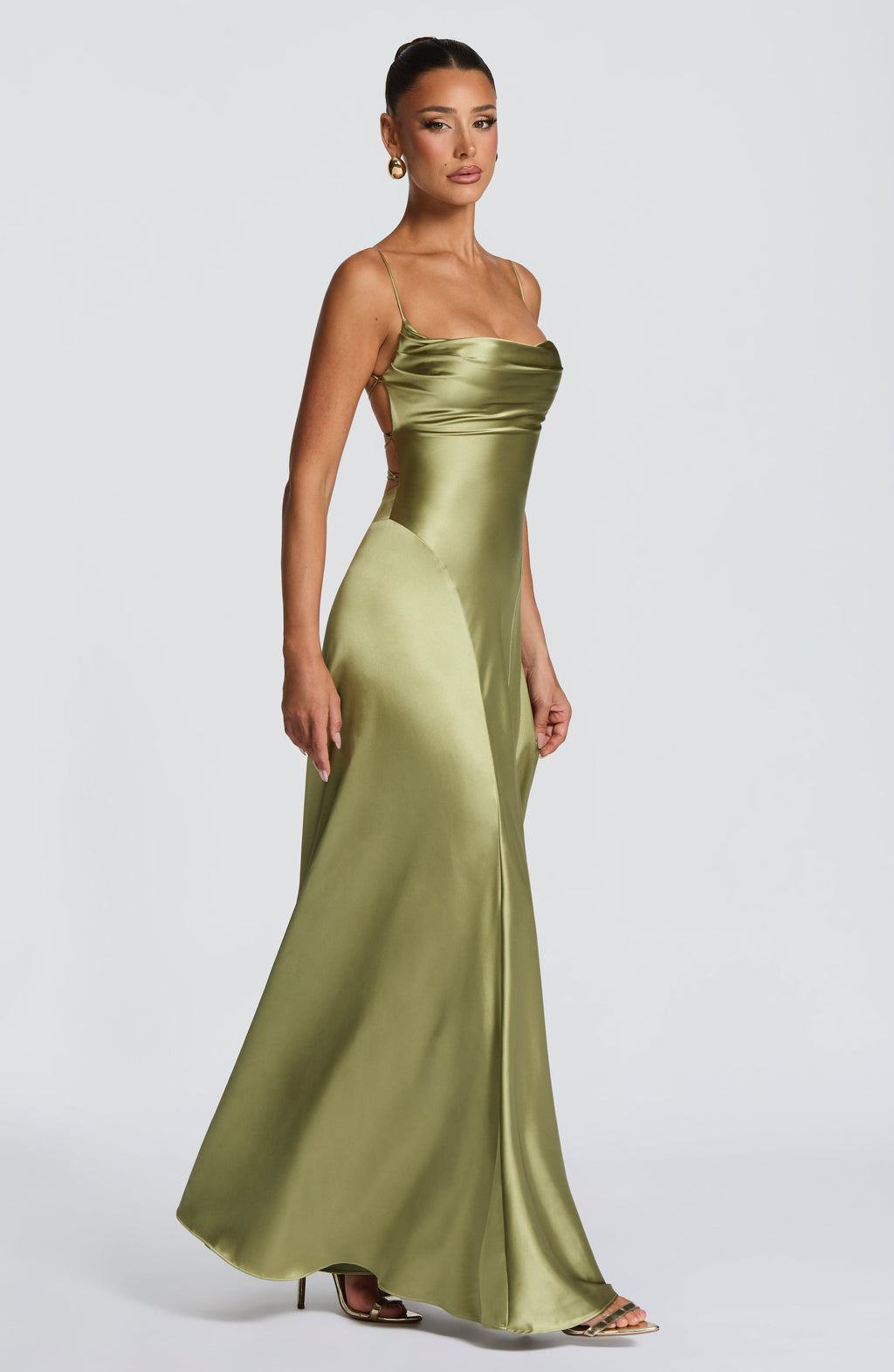 Fioreclo Adeline Maxi Dress in Light Olive