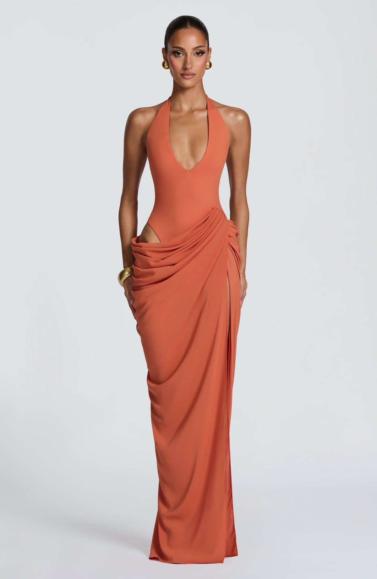 Fioreclo Adelyn Maxi Dress in Burnt Orange