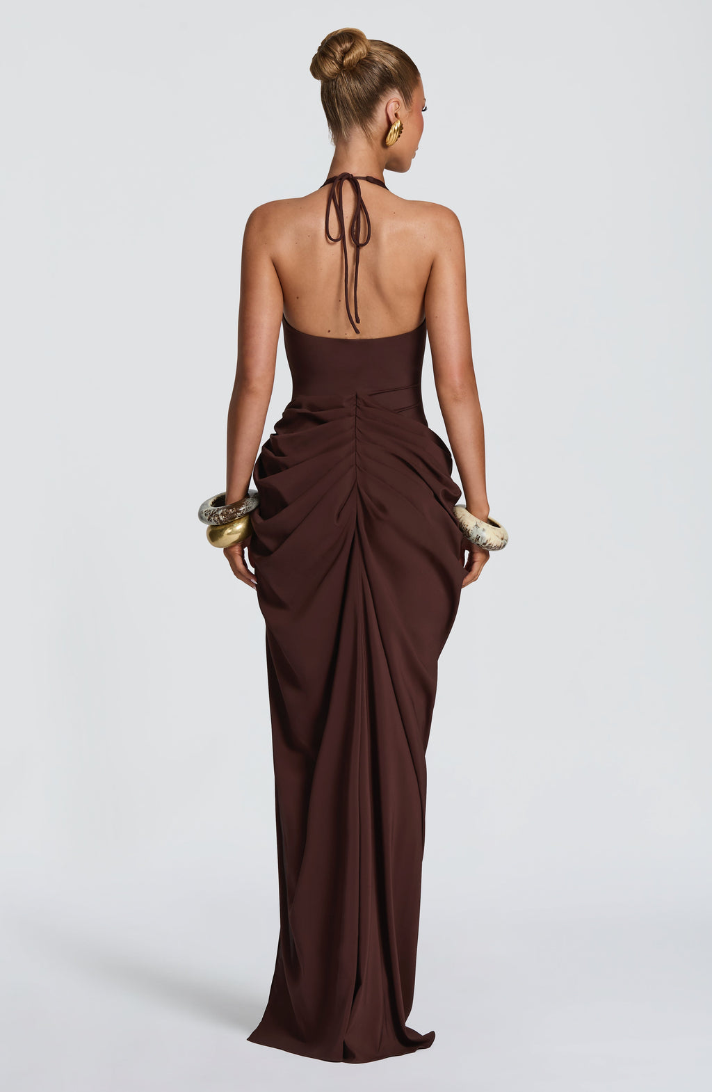 Fioreclo Adelyn Maxi Dress in Plum Brown