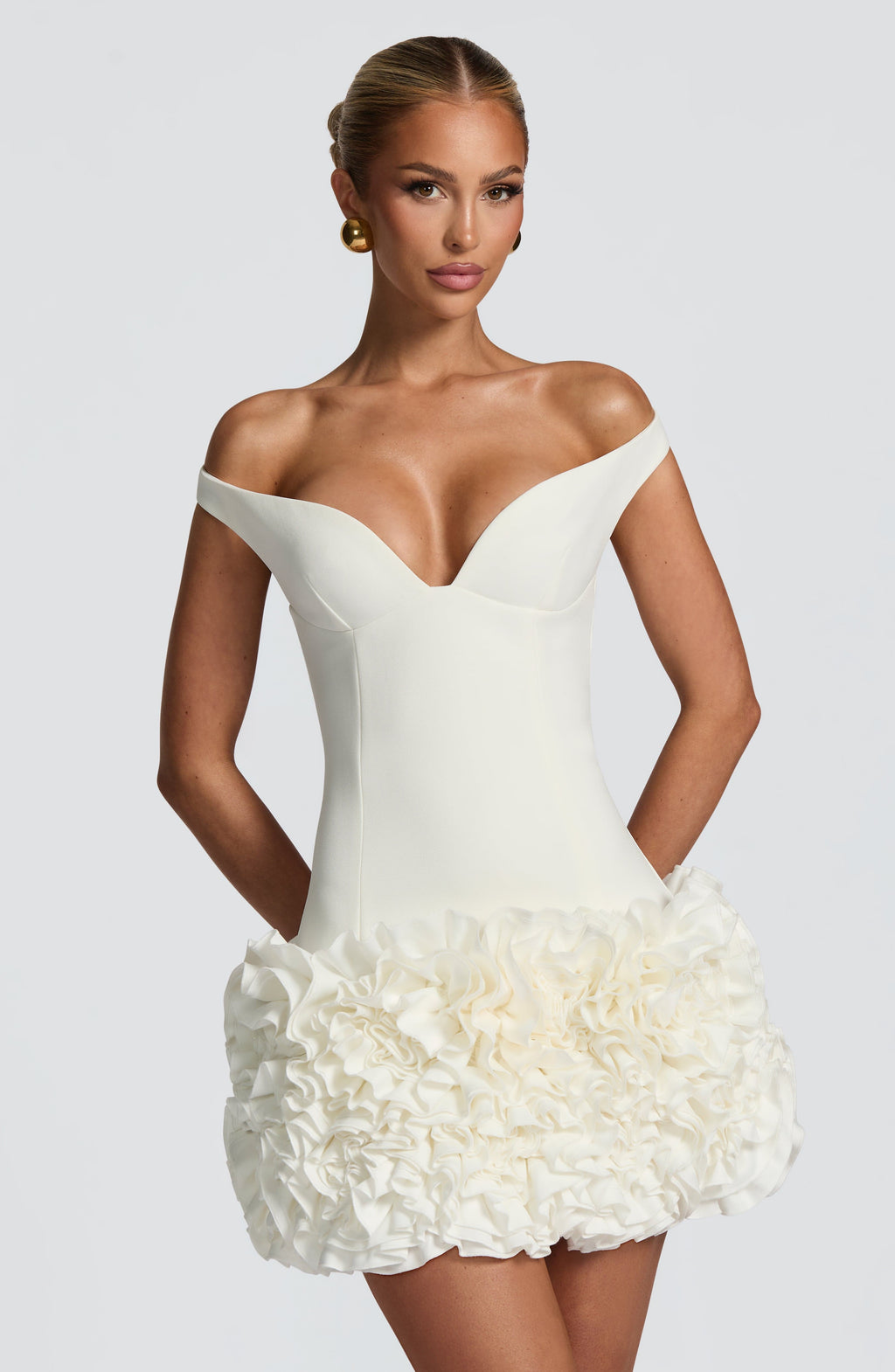 Fioreclo Adette Mini Dress in Ivory