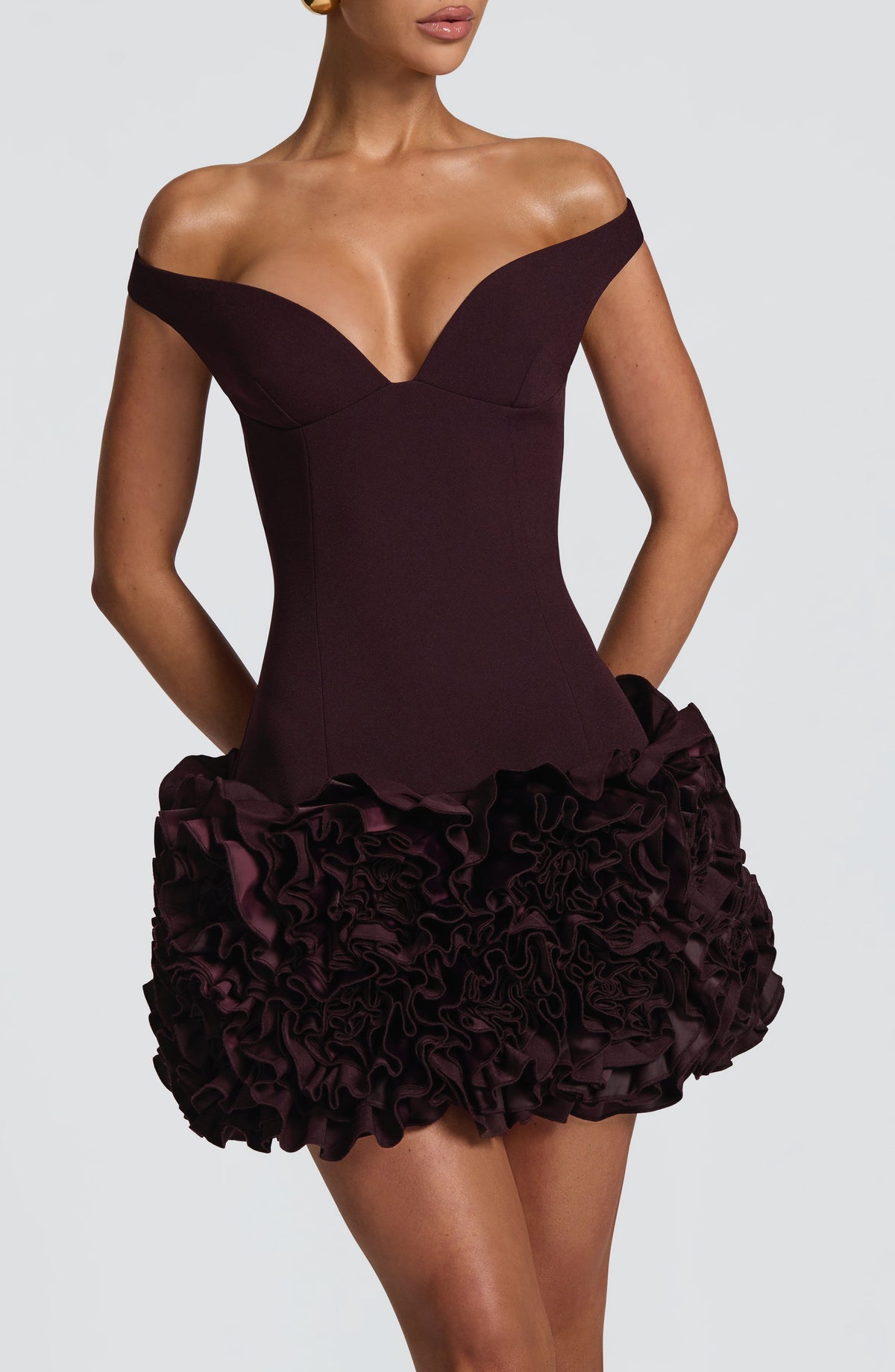 Fioreclo Adette Mini Dress in Plum