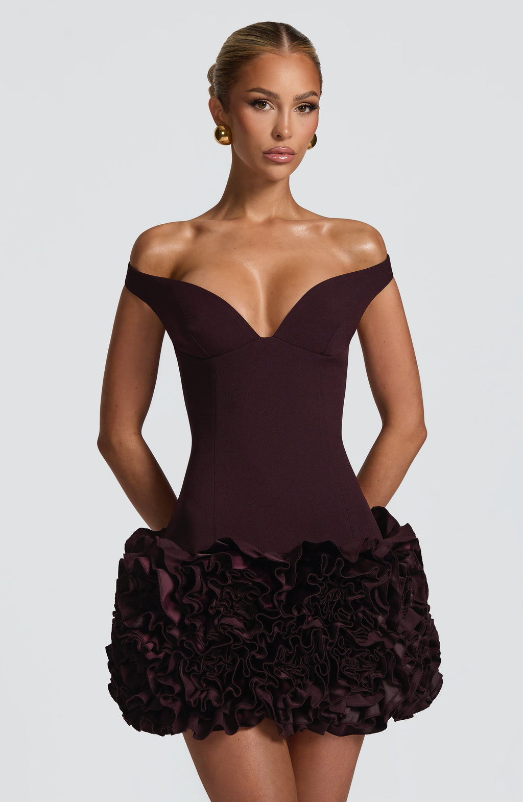 Fioreclo Adette Mini Dress in Plum
