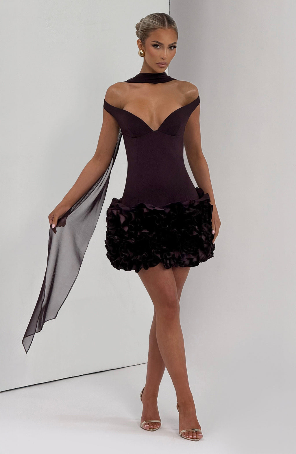Fioreclo Adette Mini Dress in Plum