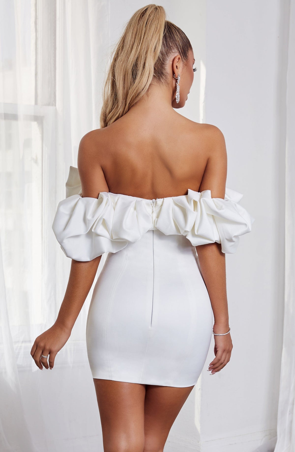 Fioreclo Alexa Mini Dress in White