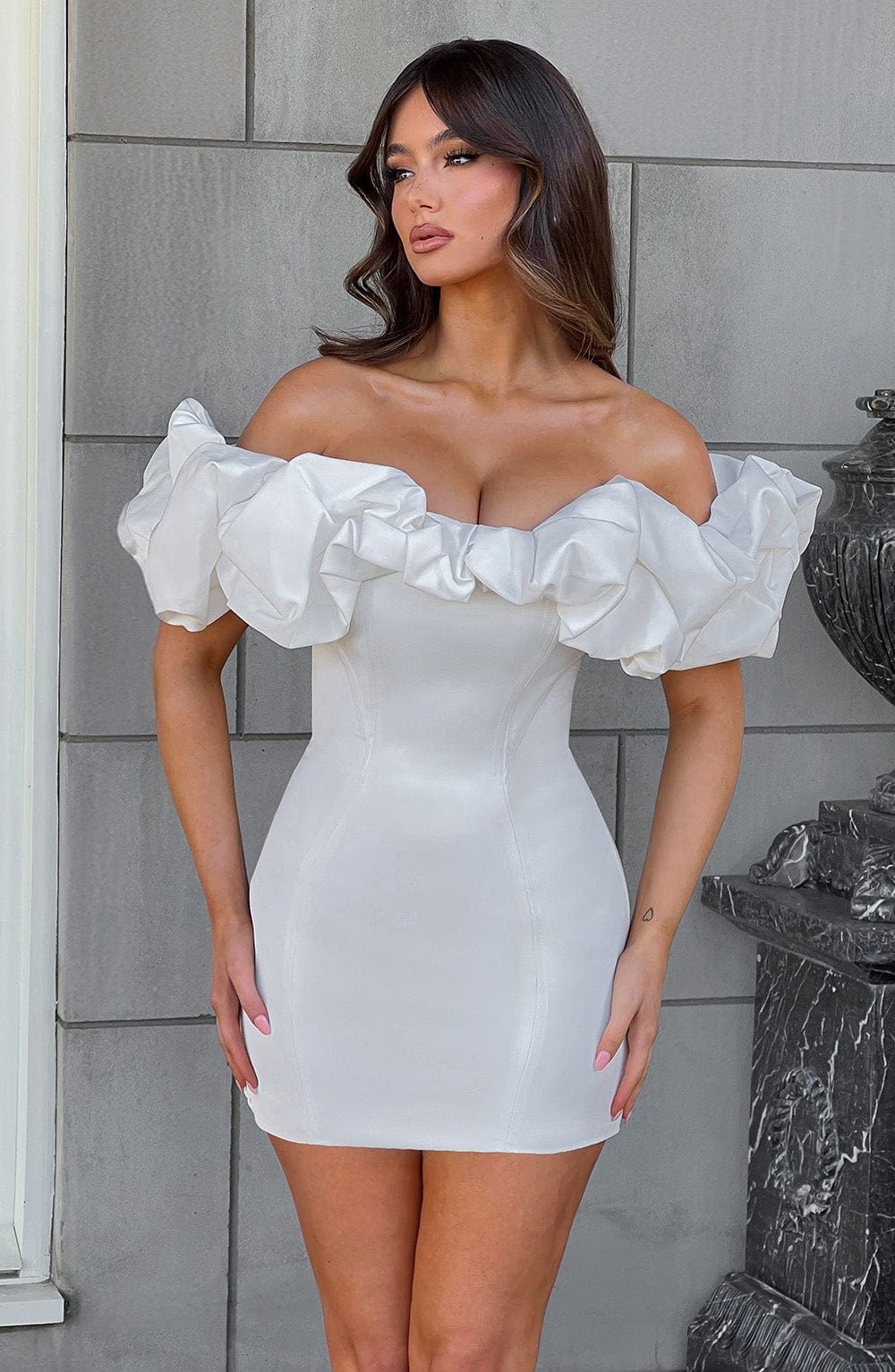Fioreclo Alexa Mini Dress in White
