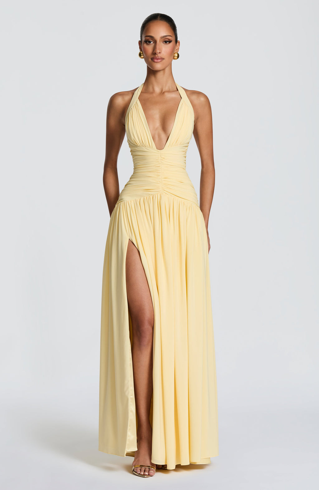 Fioreclo Amara Maxi Dress in Lemon