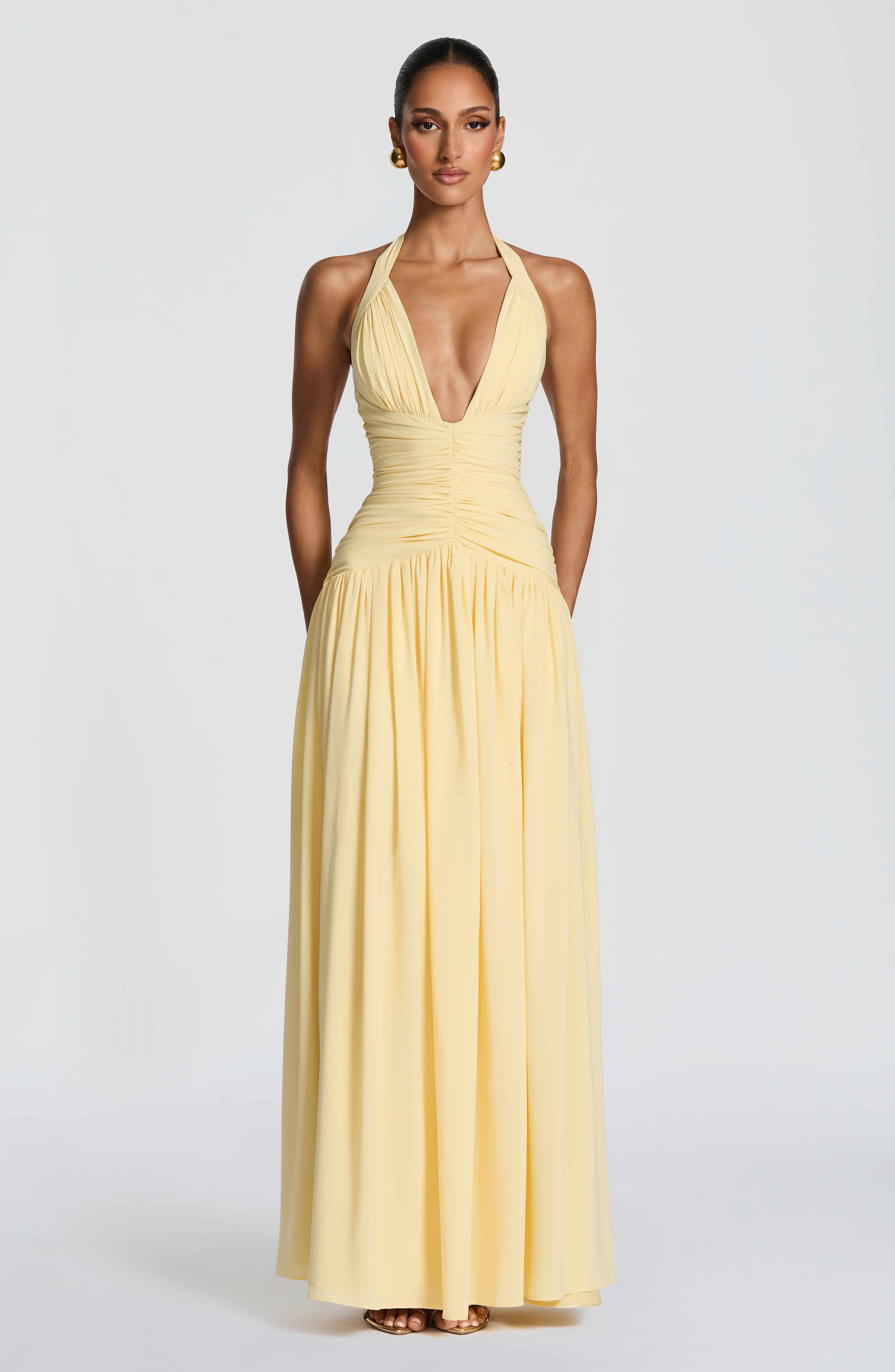 Fioreclo Amara Maxi Dress in Lemon