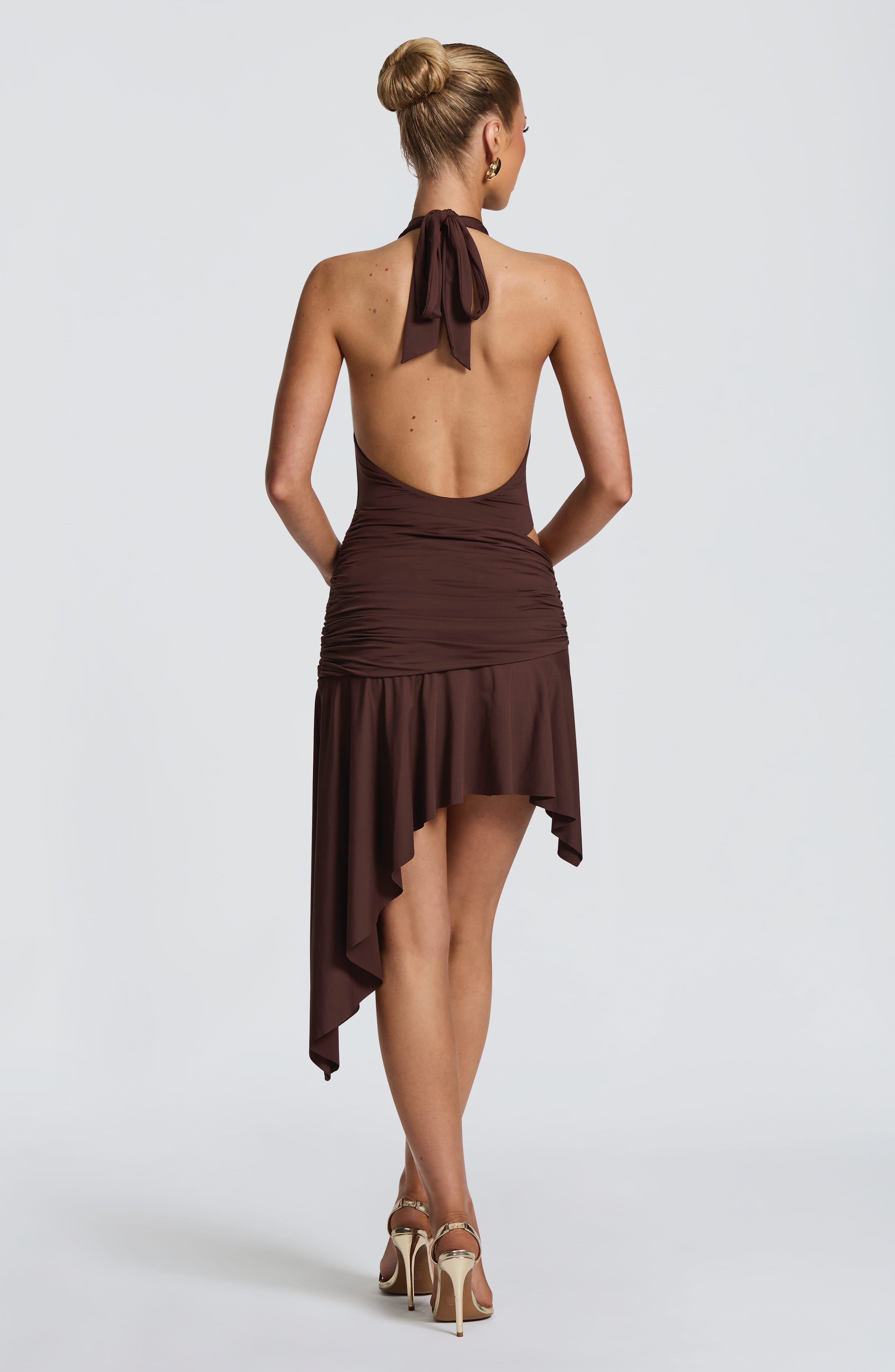 Fioreclo Amaro Mini Skirt in Plum Brown