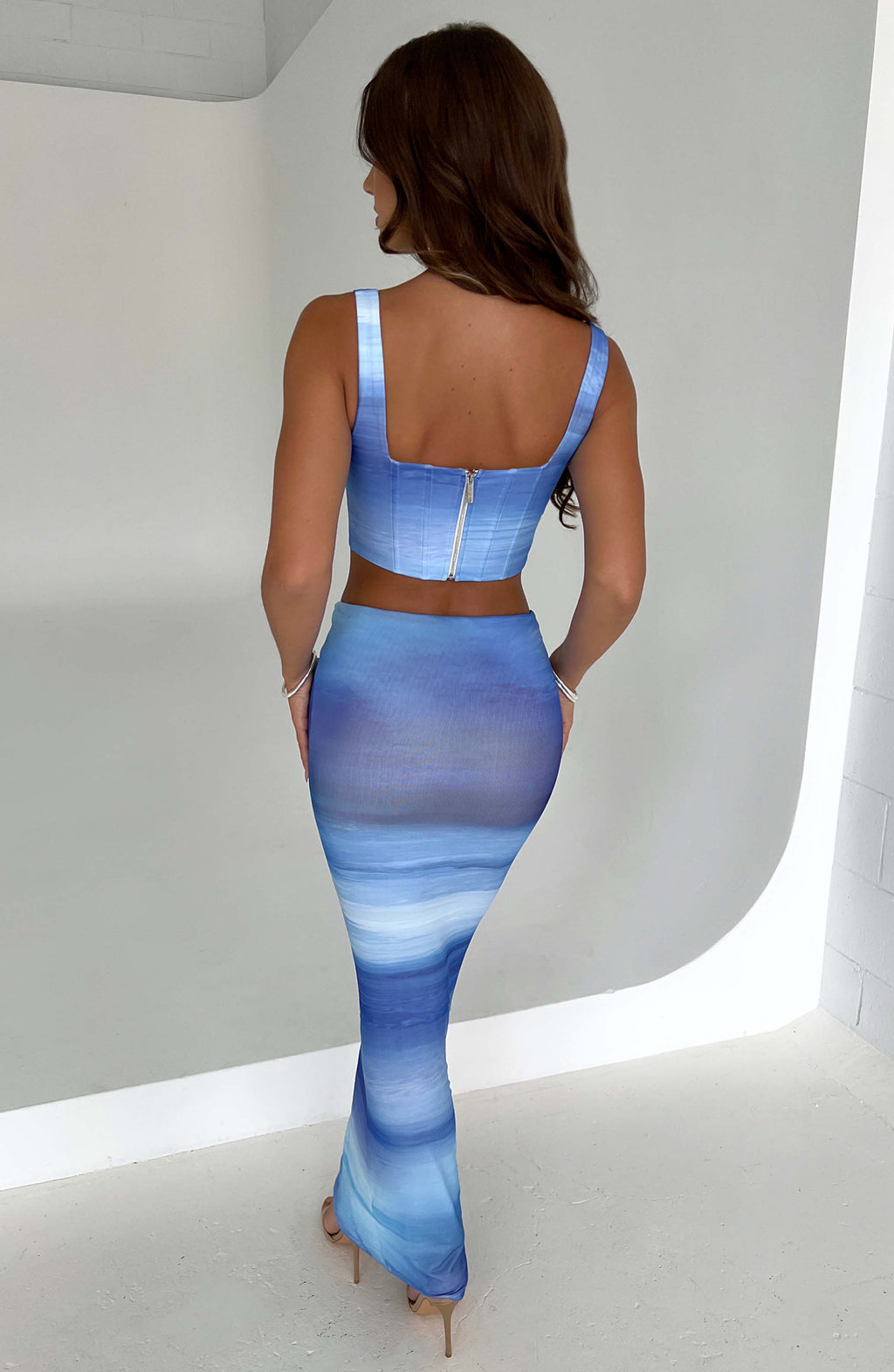 Fioreclo Ambra Corset in Blue Haze Print