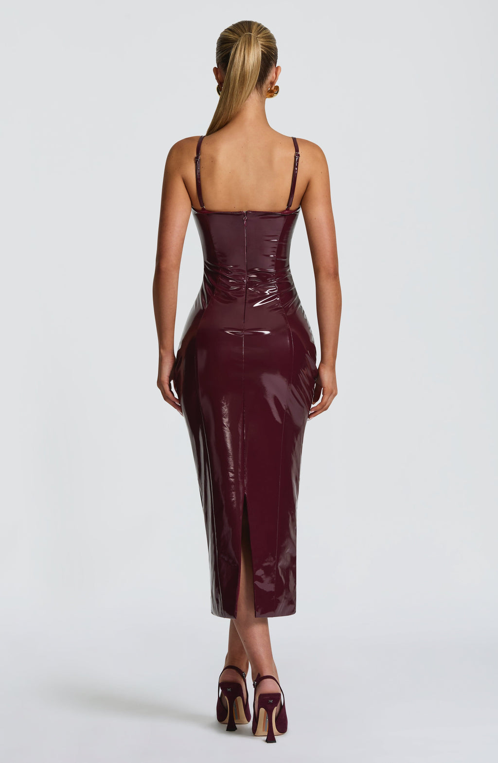 Fioreclo Amelie Midi Dress in Cherry Lacquer