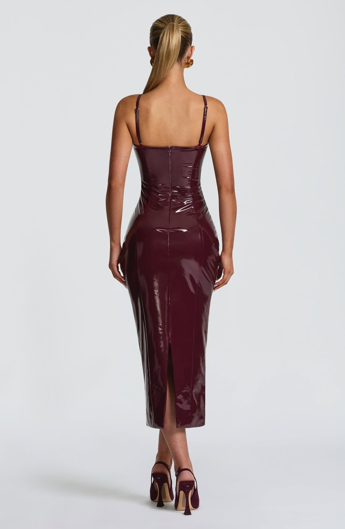 Fioreclo Amelie Midi Dress in Cherry Lacquer