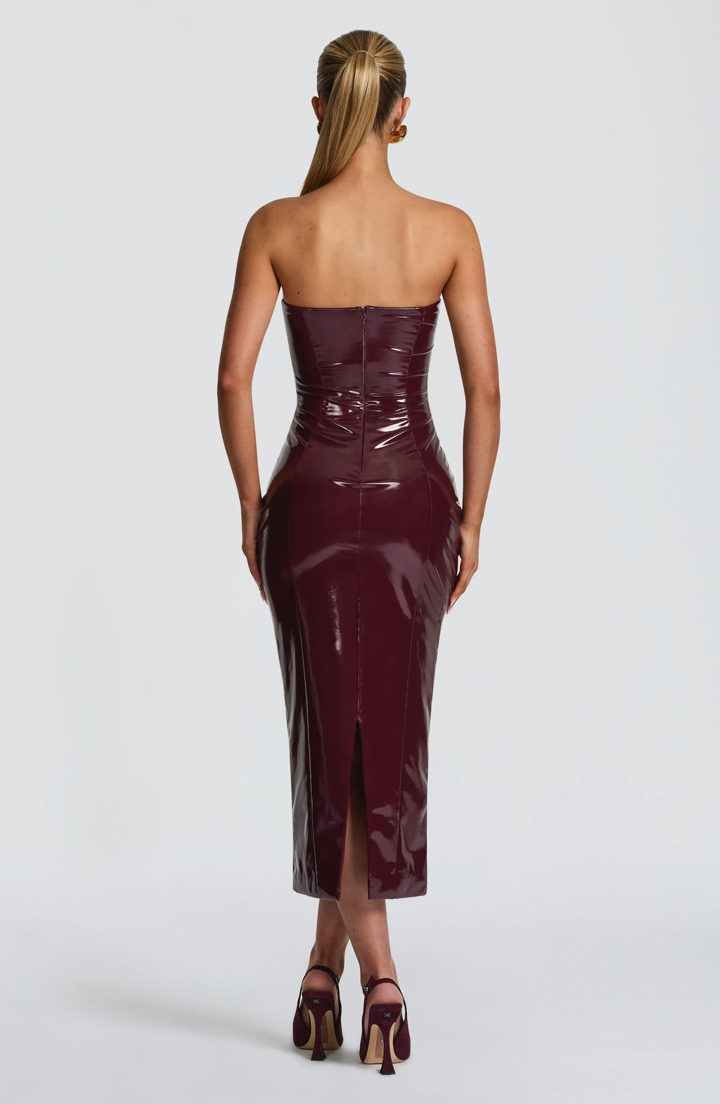 Fioreclo Amelie Midi Dress in Cherry Lacquer