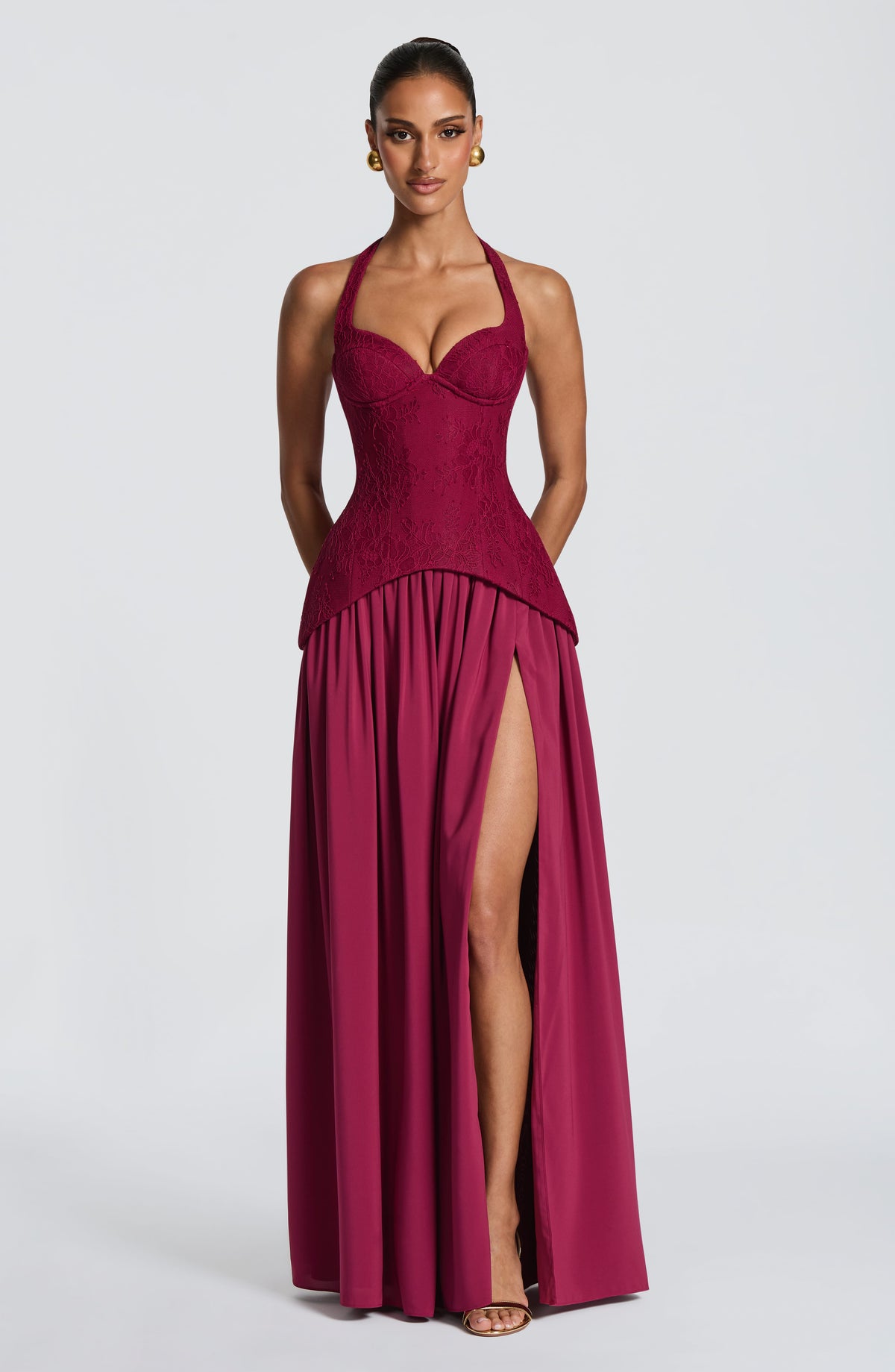 Fioreclo Amira Maxi Dress in Mulberry