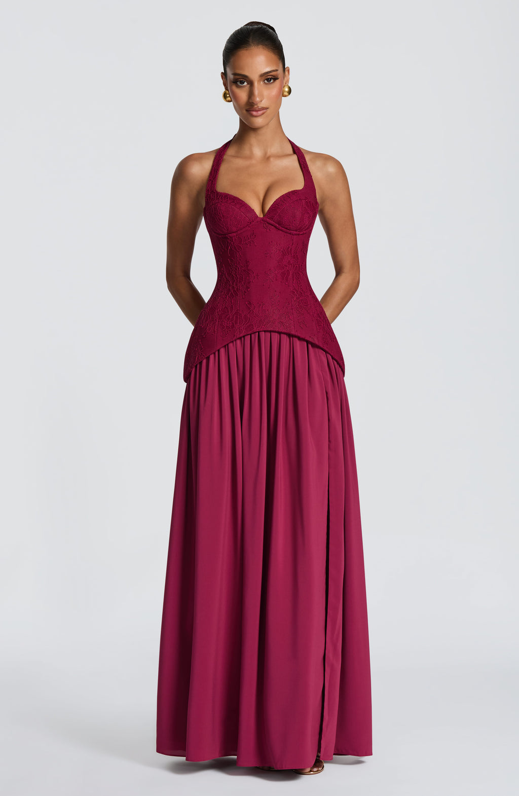 Fioreclo Amira Maxi Dress in Mulberry