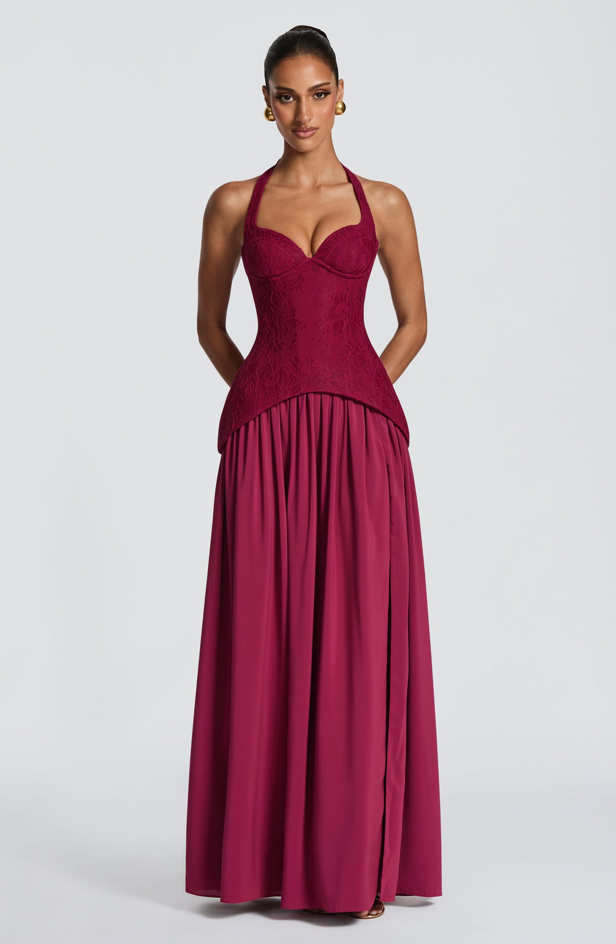 Fioreclo Amira Maxi Dress in Mulberry